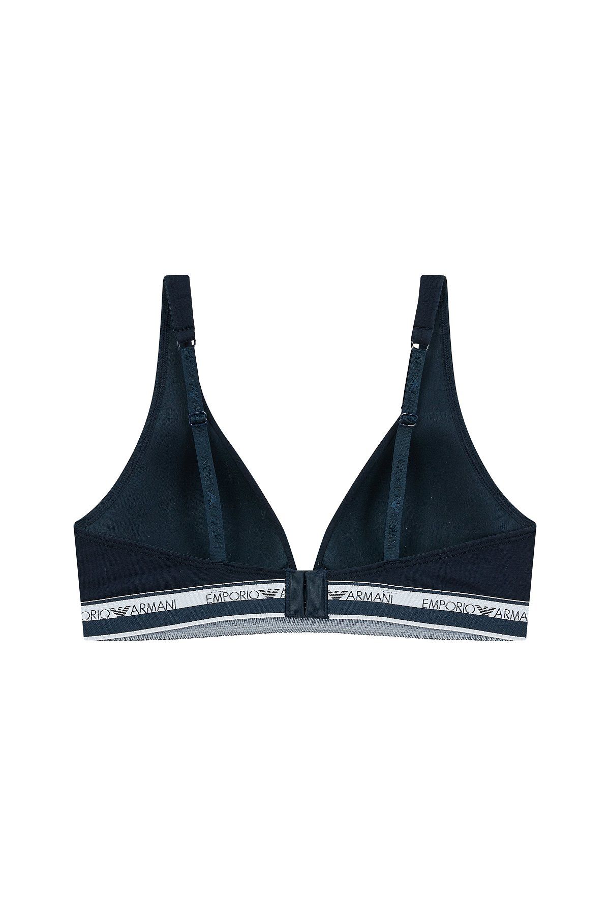 엠포리오 아르마니 언더웨어(EMPORIO ARMANI UNDERWEAR) 여성 로고 라인 밴딩 트라이앵글 브라_마린_0824181521