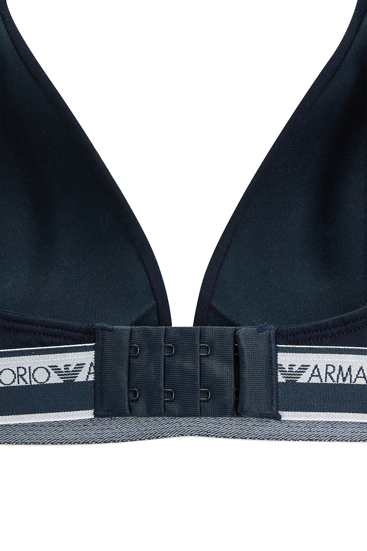 엠포리오 아르마니 언더웨어(EMPORIO ARMANI UNDERWEAR) 여성 로고 라인 밴딩 트라이앵글 브라_마린_0824181521