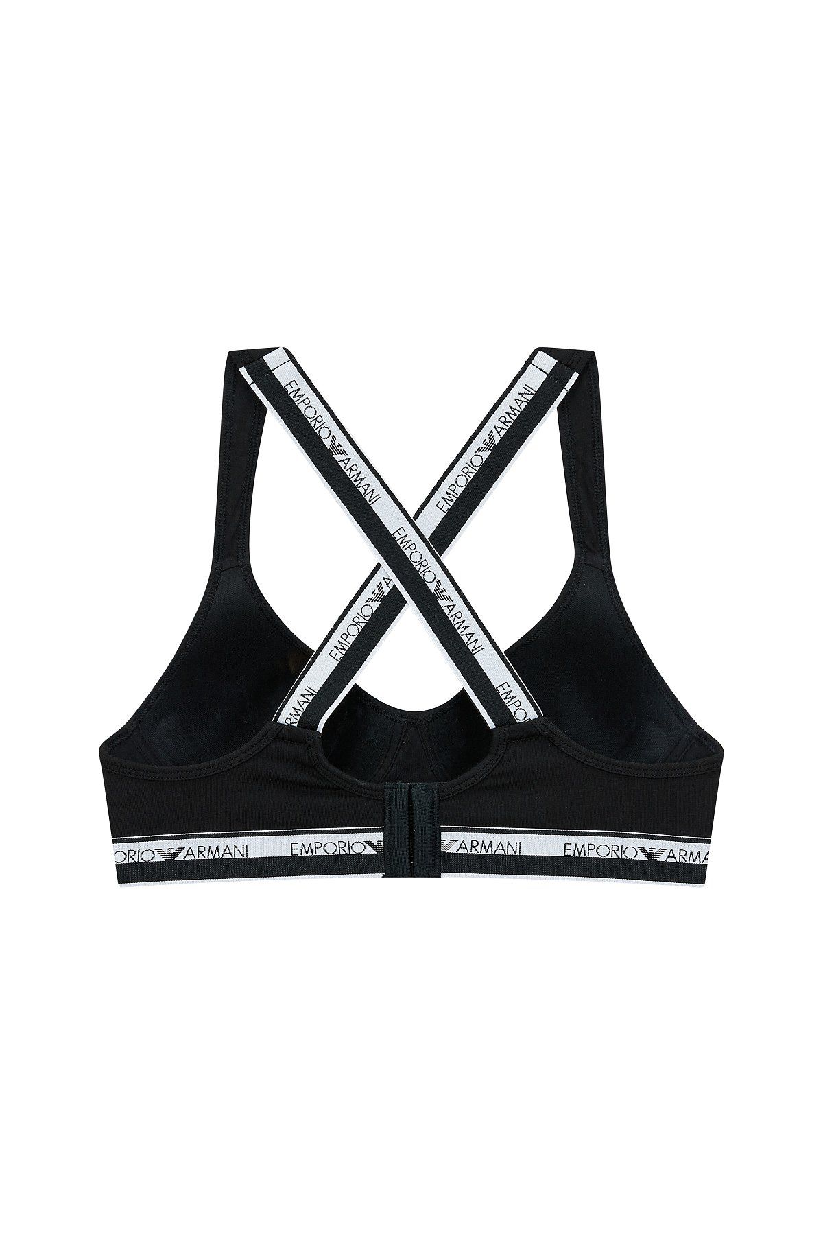 엠포리오 아르마니 언더웨어(EMPORIO ARMANI UNDERWEAR) 여성 로고 라인 밴딩 브라렛 브라_블랙_0824181516
