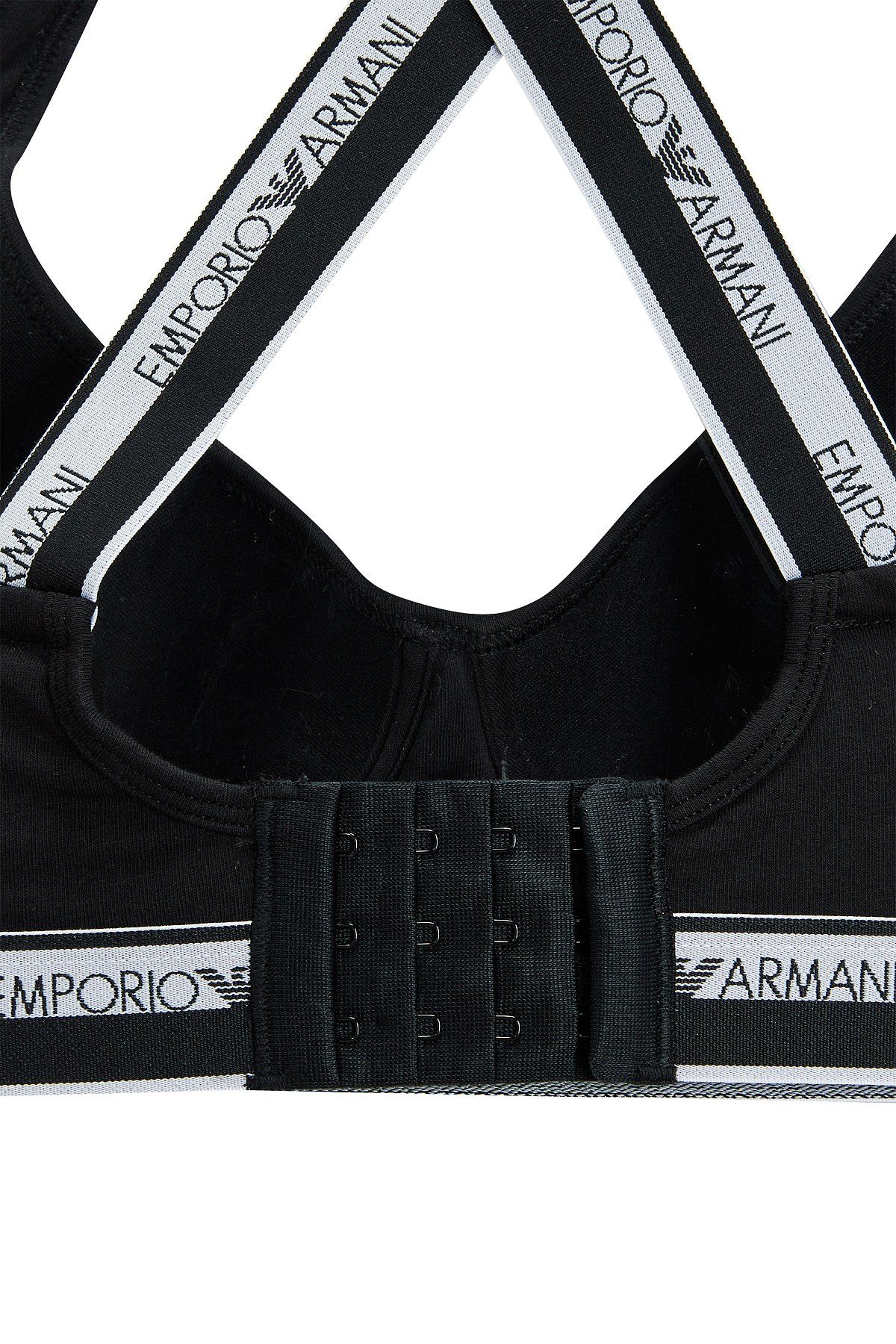 엠포리오 아르마니 언더웨어(EMPORIO ARMANI UNDERWEAR) 여성 로고 라인 밴딩 브라렛 브라_블랙_0824181516