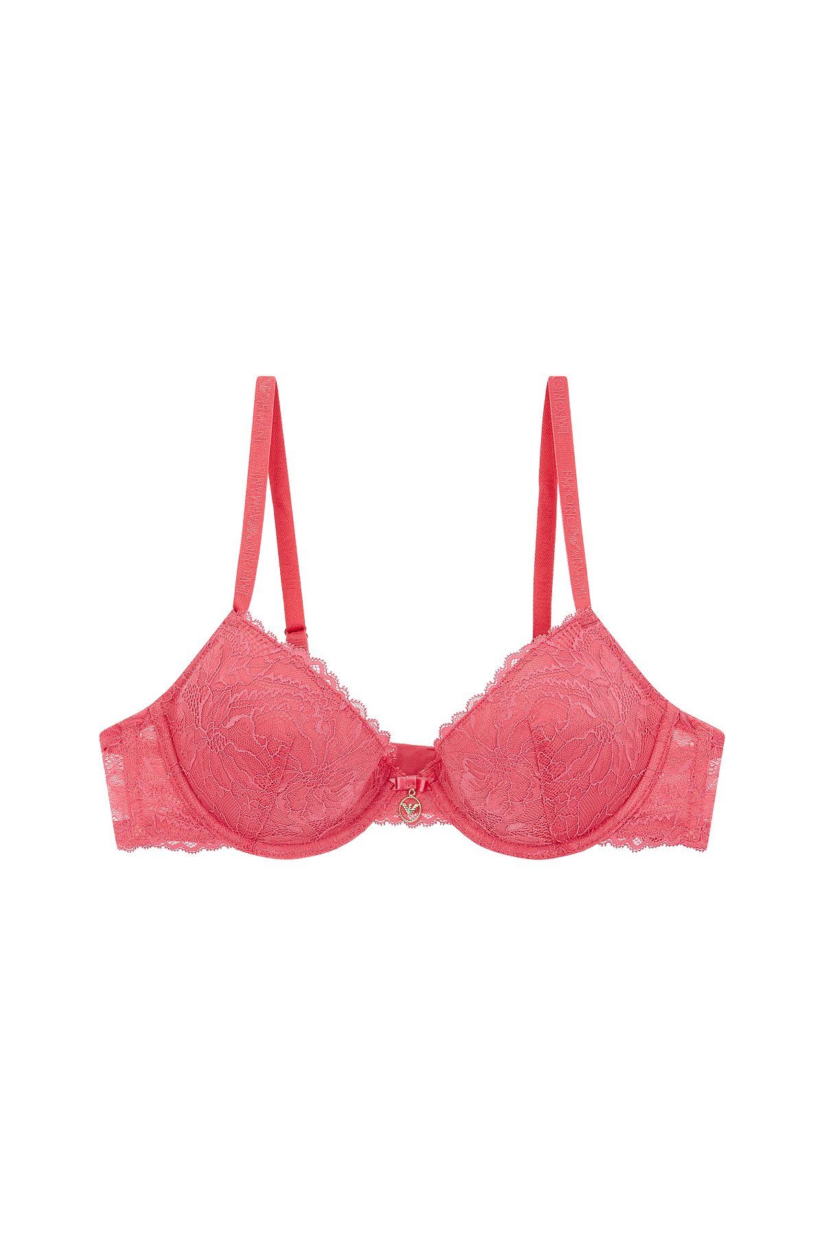 엠포리오 아르마니 언더웨어(EMPORIO ARMANI UNDERWEAR) 여성 플라워 레이스 리무브 푸쉬업 브라_코랄 핑크_0824185511