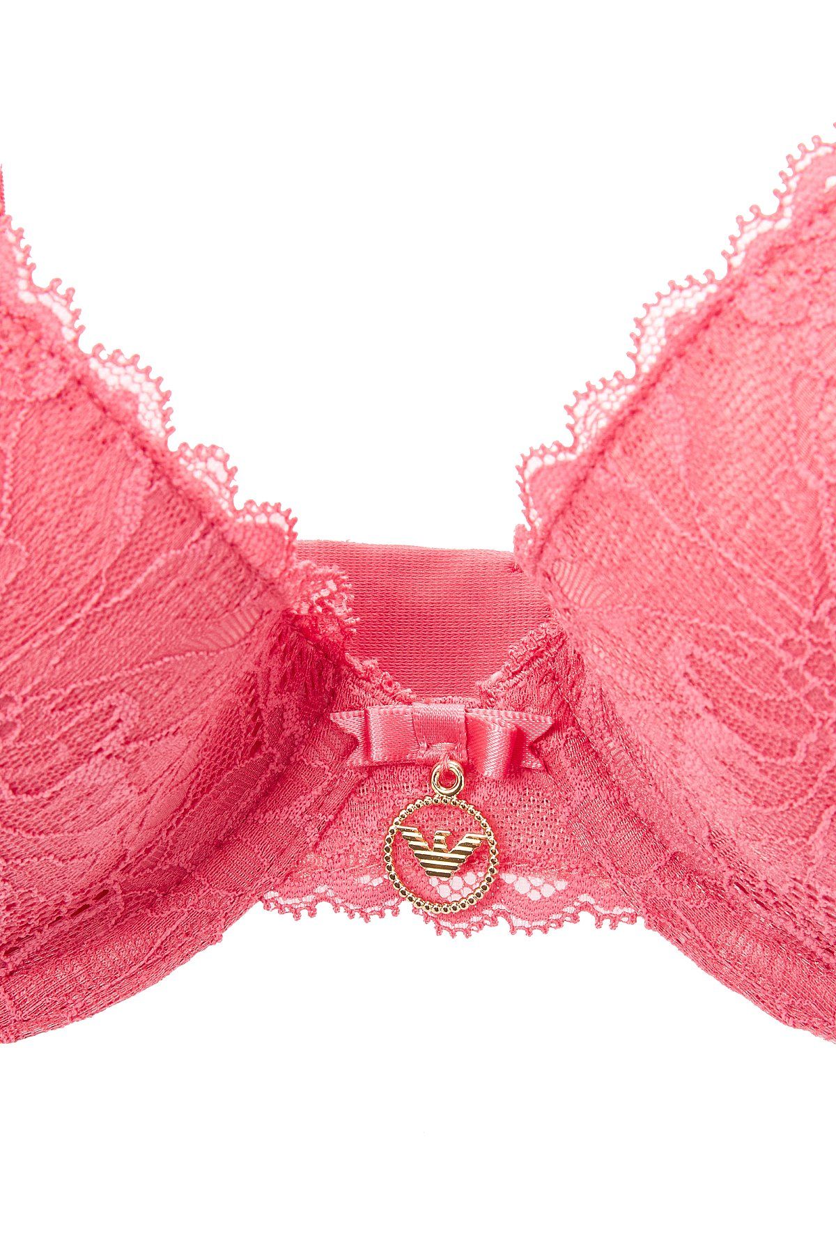 엠포리오 아르마니 언더웨어(EMPORIO ARMANI UNDERWEAR) 여성 플라워 레이스 리무브 푸쉬업 브라_코랄 핑크_0824185511