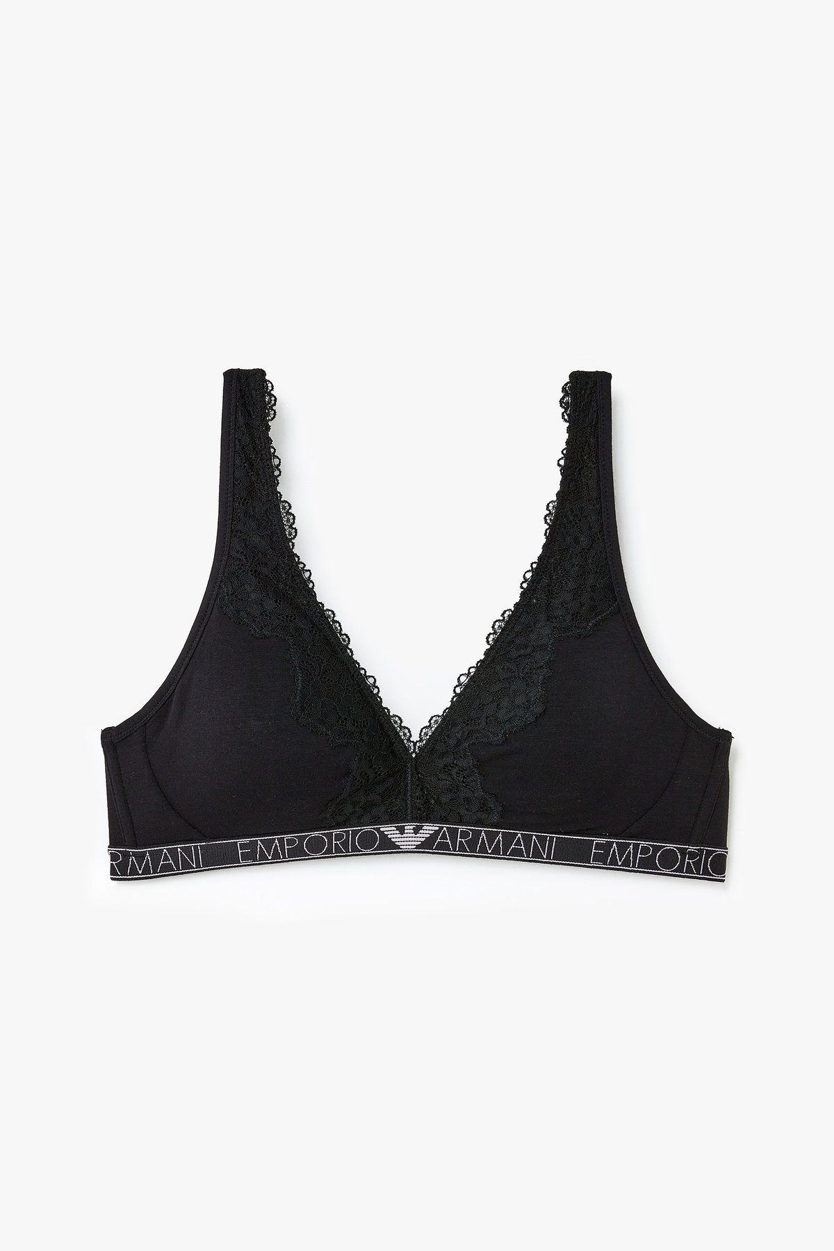 엠포리오 아르마니 언더웨어(EMPORIO ARMANI UNDERWEAR) 여성 플라워 자수 리무브 브라렛 브라_블랙_0824181507