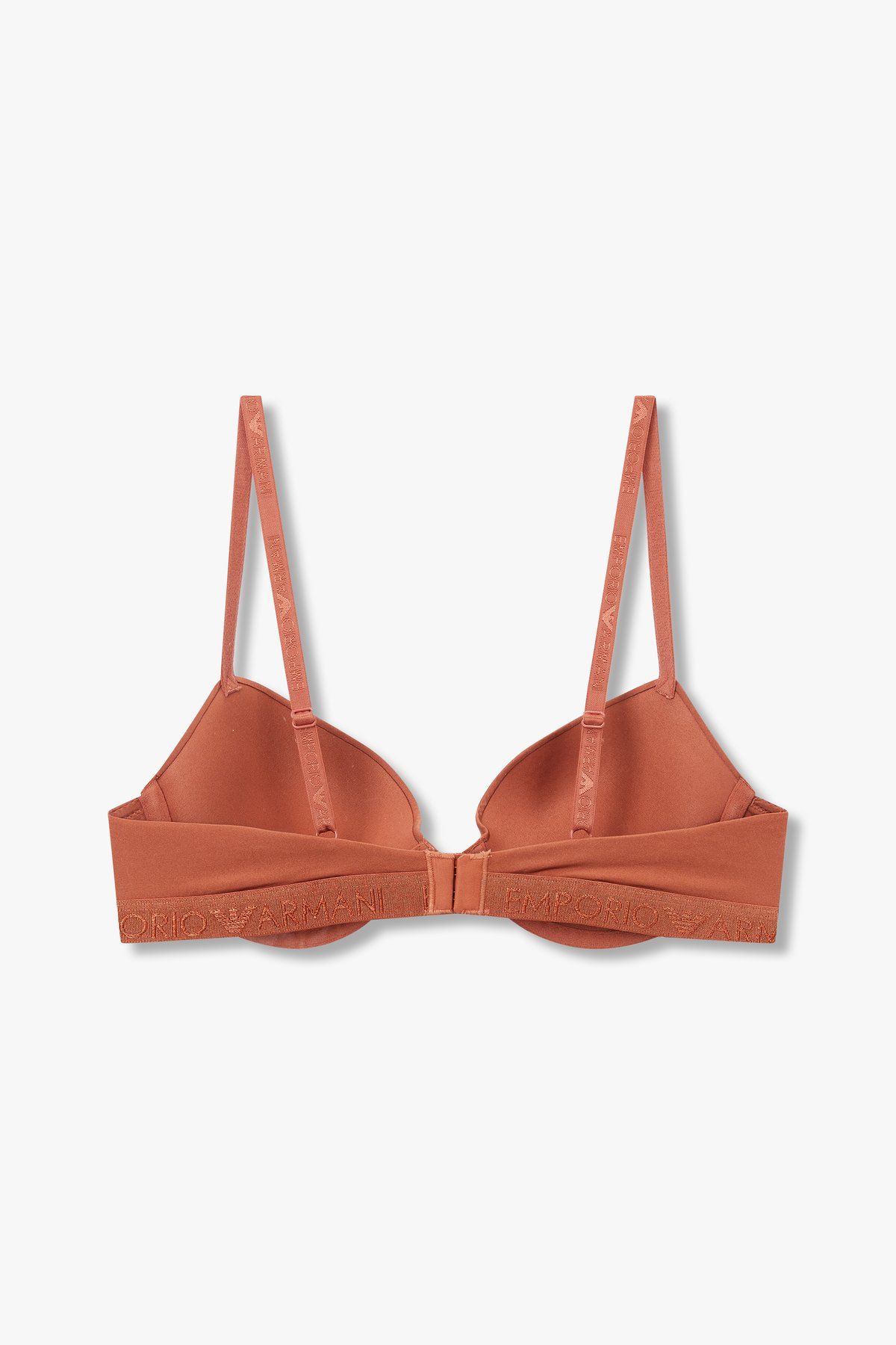 엠포리오 아르마니 언더웨어(EMPORIO ARMANI UNDERWEAR) 여성 자수 로고 밴딩 푸쉬업 브라_브라운_0824185522