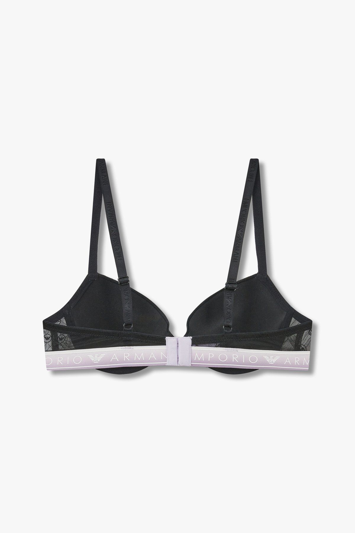 엠포리오 아르마니 언더웨어(EMPORIO ARMANI UNDERWEAR) 여성 이글 패턴 메쉬 푸쉬업 브라_블랙_0824185504