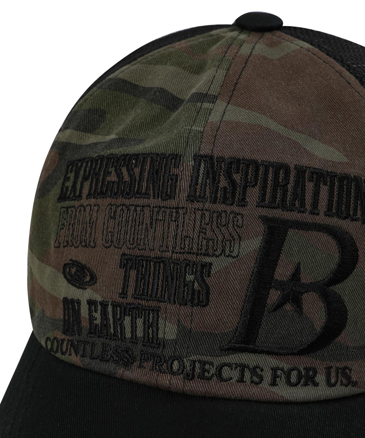 바우프(BAUF) B LOGO 메쉬 볼캡 [카모 블랙]