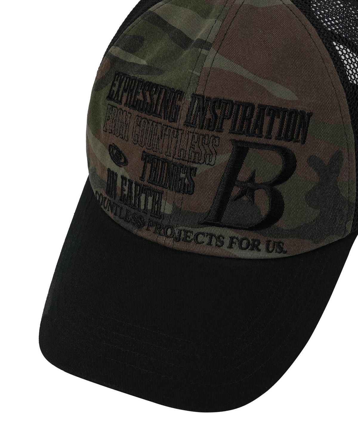 바우프(BAUF) B LOGO 메쉬 볼캡 [카모 블랙]