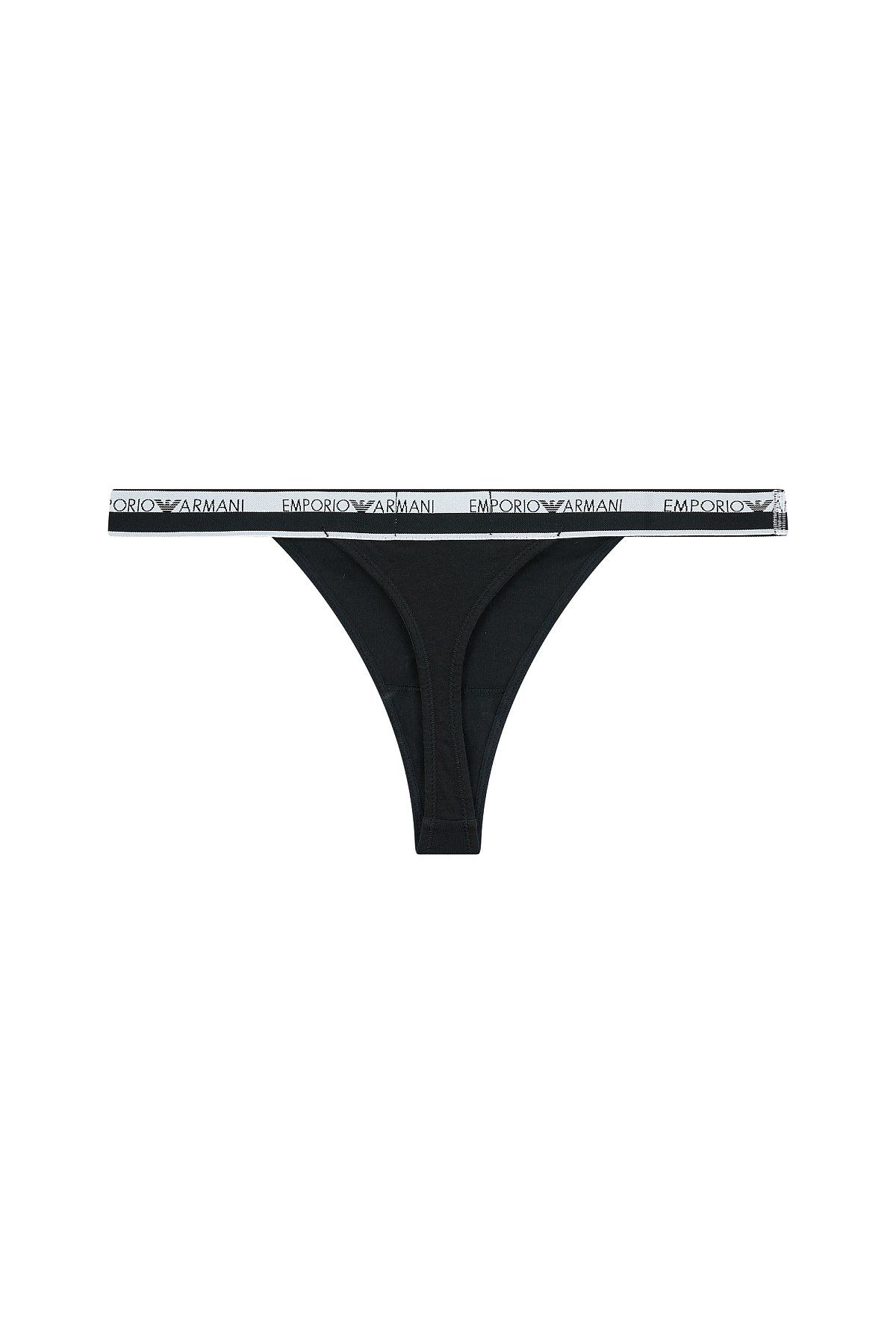 엠포리오 아르마니 언더웨어(EMPORIO ARMANI UNDERWEAR) 여성 로고 라인 밴드 티팬티_블랙_0824110516