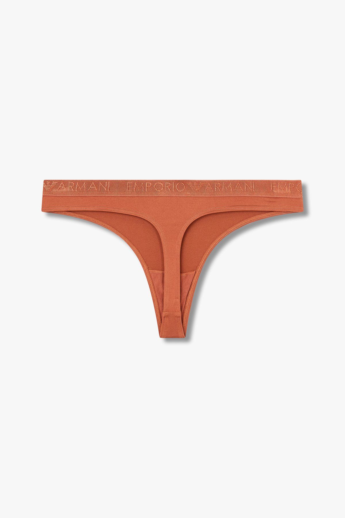 엠포리오 아르마니 언더웨어(EMPORIO ARMANI UNDERWEAR) 여성 자수 로고 밴딩 티팬티_브라운_0824110520