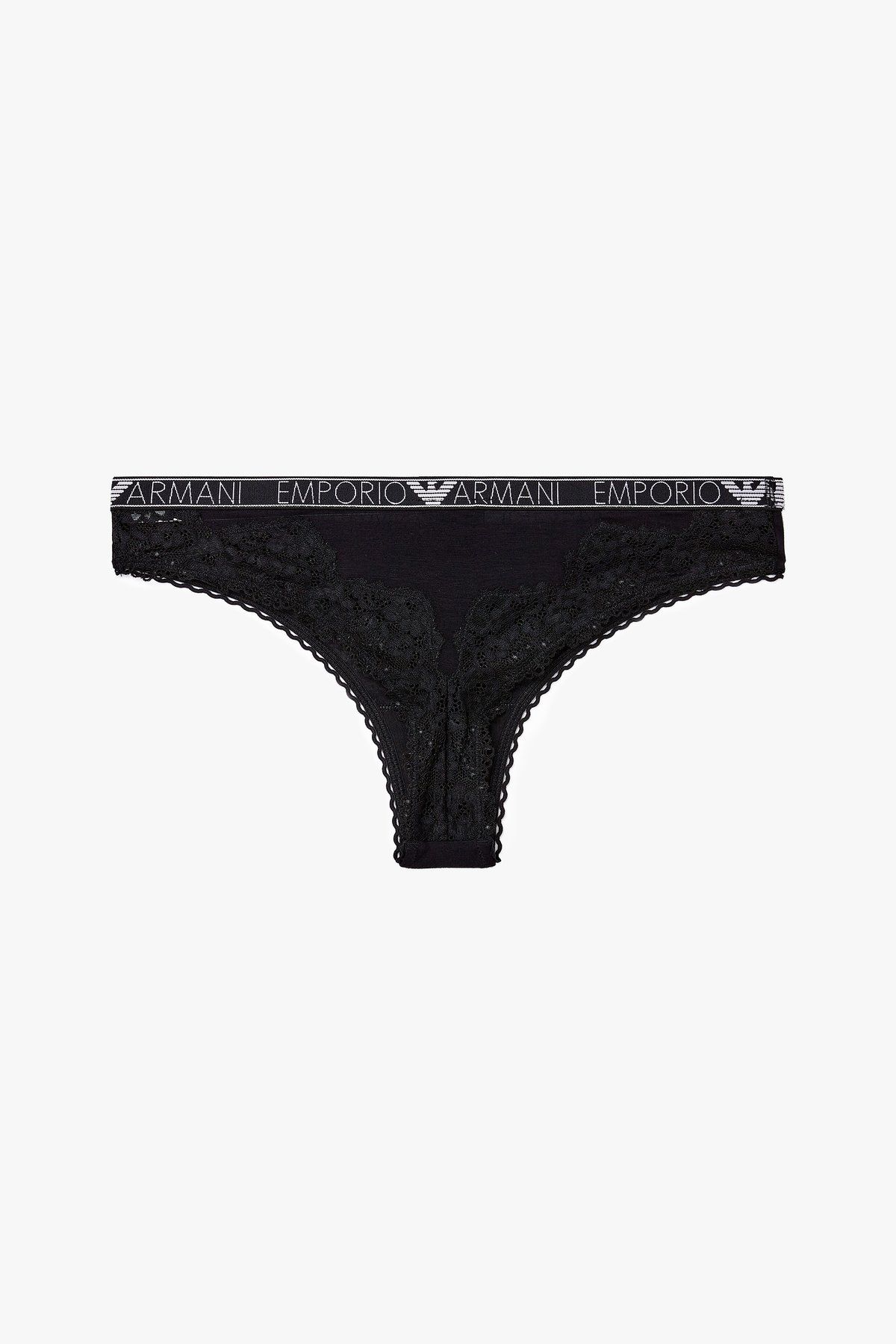 엠포리오 아르마니 언더웨어(EMPORIO ARMANI UNDERWEAR) 여성 플라워 자수 브라질리언 브리프_블랙_0824111516