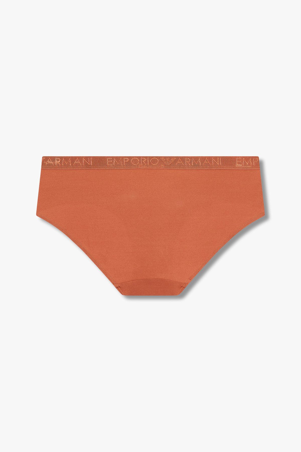 엠포리오 아르마니 언더웨어(EMPORIO ARMANI UNDERWEAR) 여성 엠보 자수 로고 밴딩 브리프_브라운_0824111533