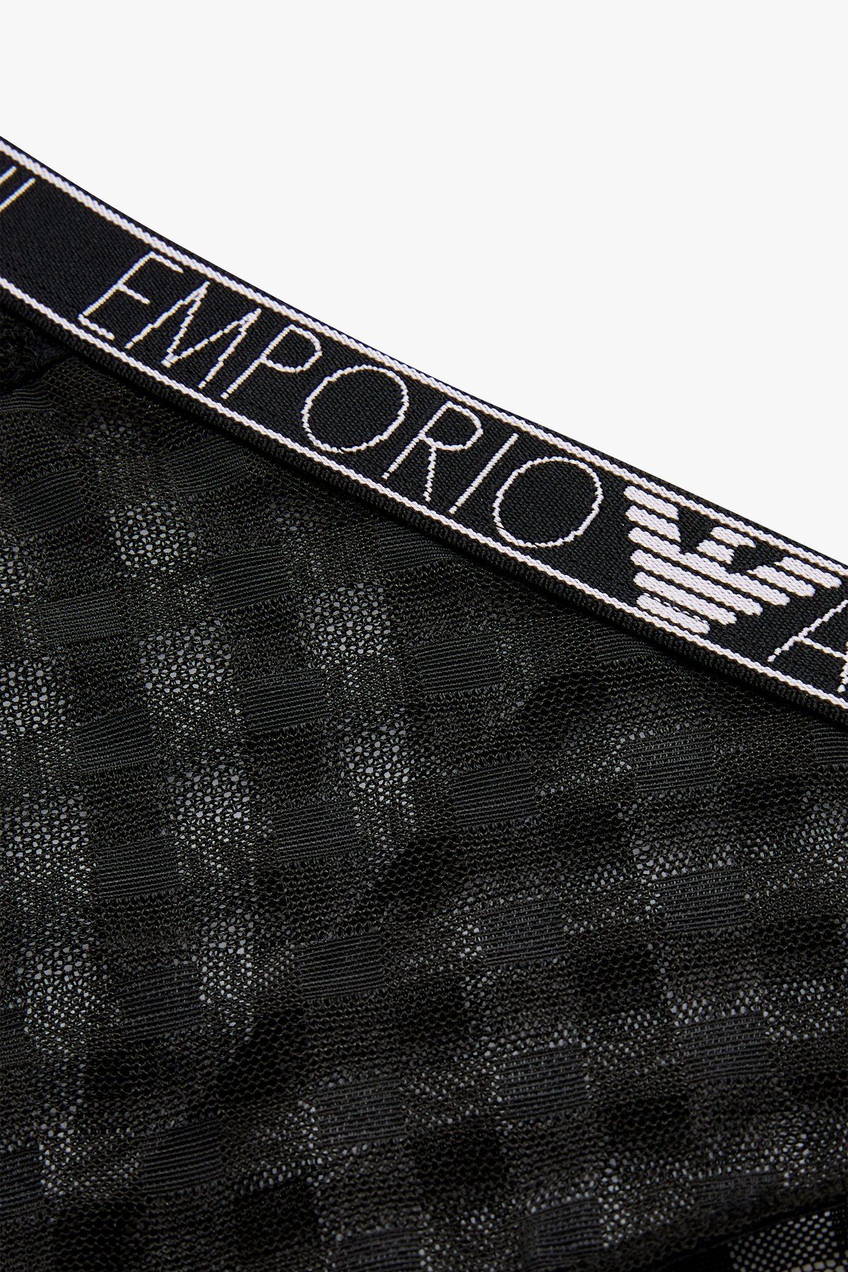 엠포리오 아르마니 언더웨어(EMPORIO ARMANI UNDERWEAR) 여성 체크 패턴 메쉬 레이스 브리프_블랙_0824111510