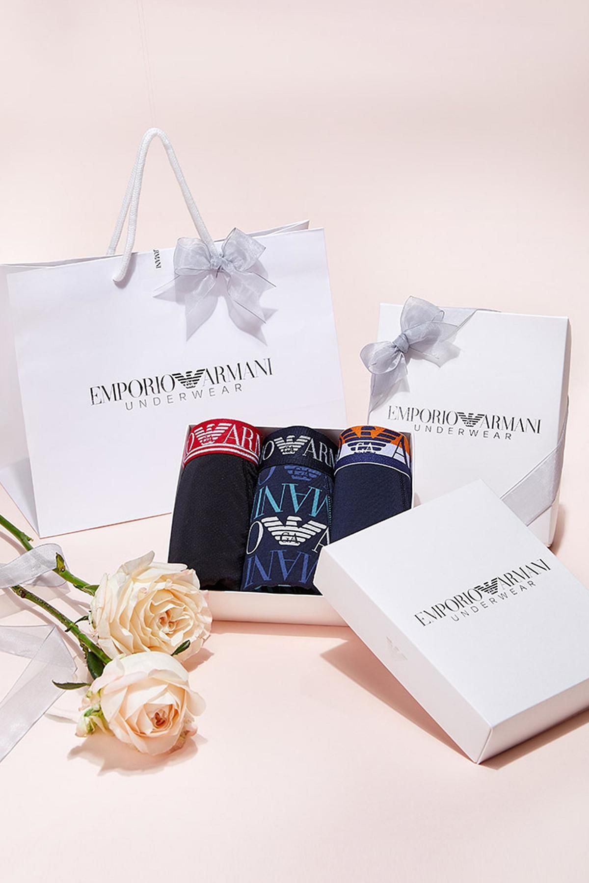 엠포리오 아르마니 언더웨어(EMPORIO ARMANI UNDERWEAR) 남성 로고 밴딩 솔리드 드로즈 3PACK_블랙_08M4163507