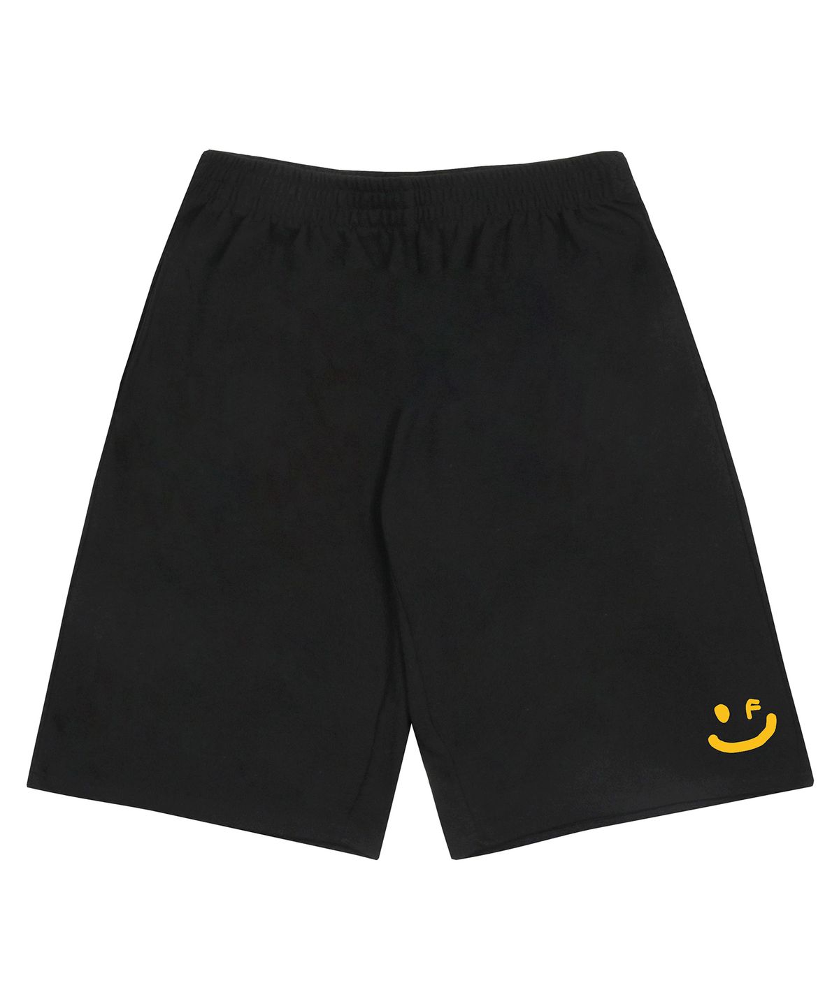그레이버(GRAVER) [UNISEX]스몰 드로잉스마일 버뮤다 트레이닝 반바지_블랙
