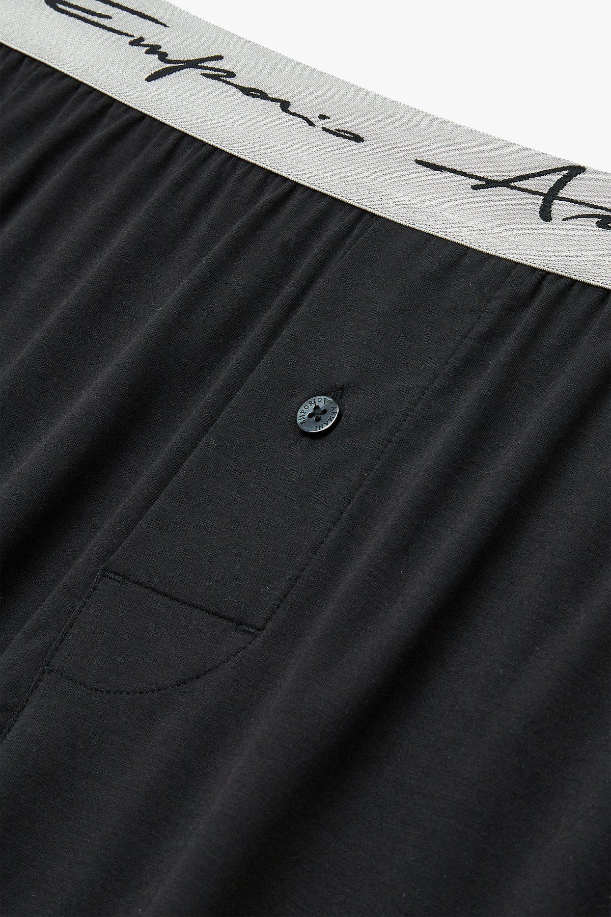 엠포리오 아르마니 언더웨어(EMPORIO ARMANI UNDERWEAR) 남성 이글 로고 자수 레이온 트렁크_블랙_0814112094