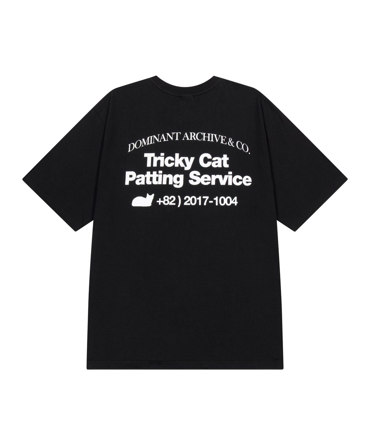도미넌트(DOMINANT) TRICKY CAT PATTING SERVIE T-SHIRTS BLACK