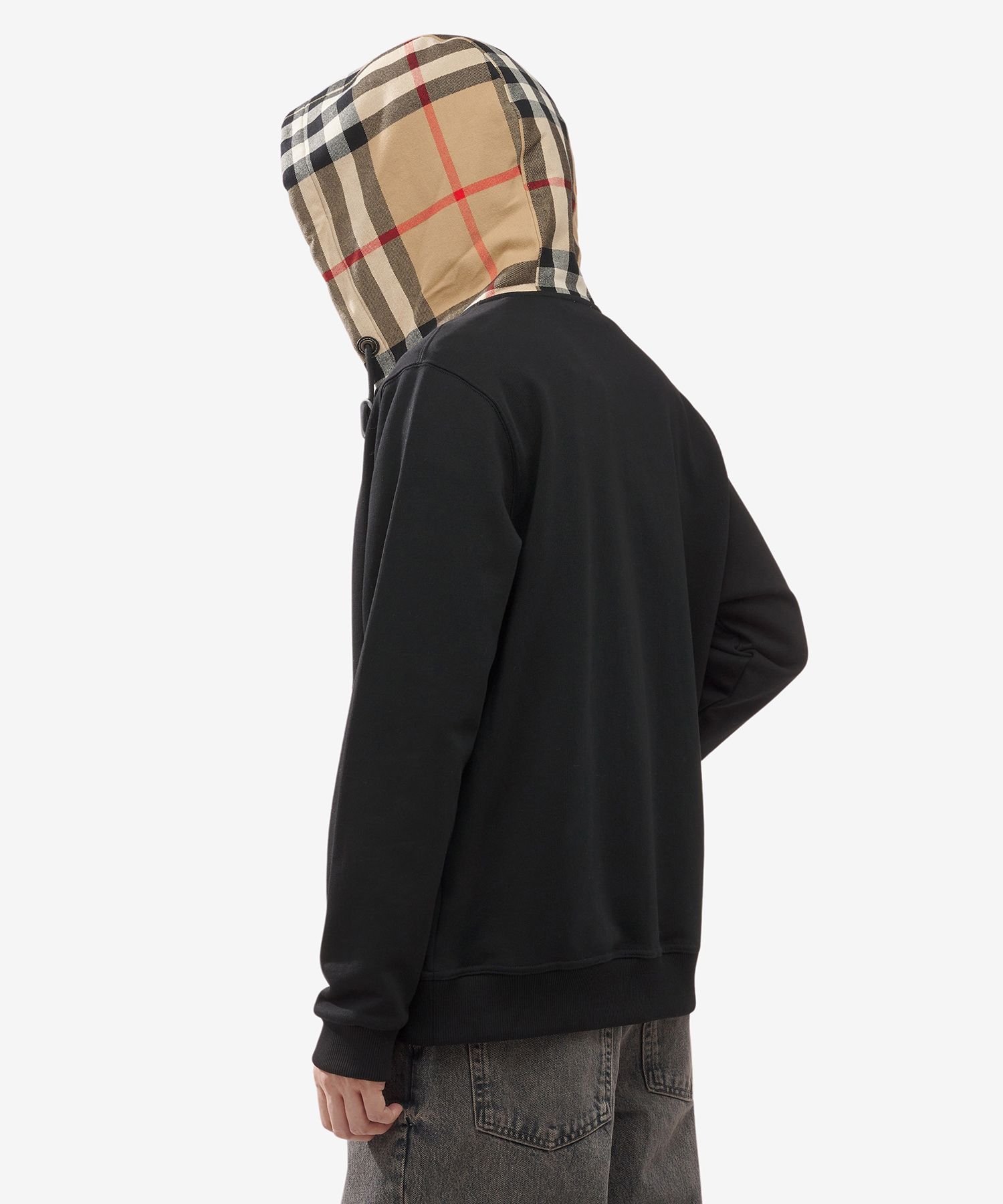 【関税込み】Burberry ブラック Check Tape フーディ MUSINSA | BURBERRY Check Hood Cotton Relaxed Fit Zip Up