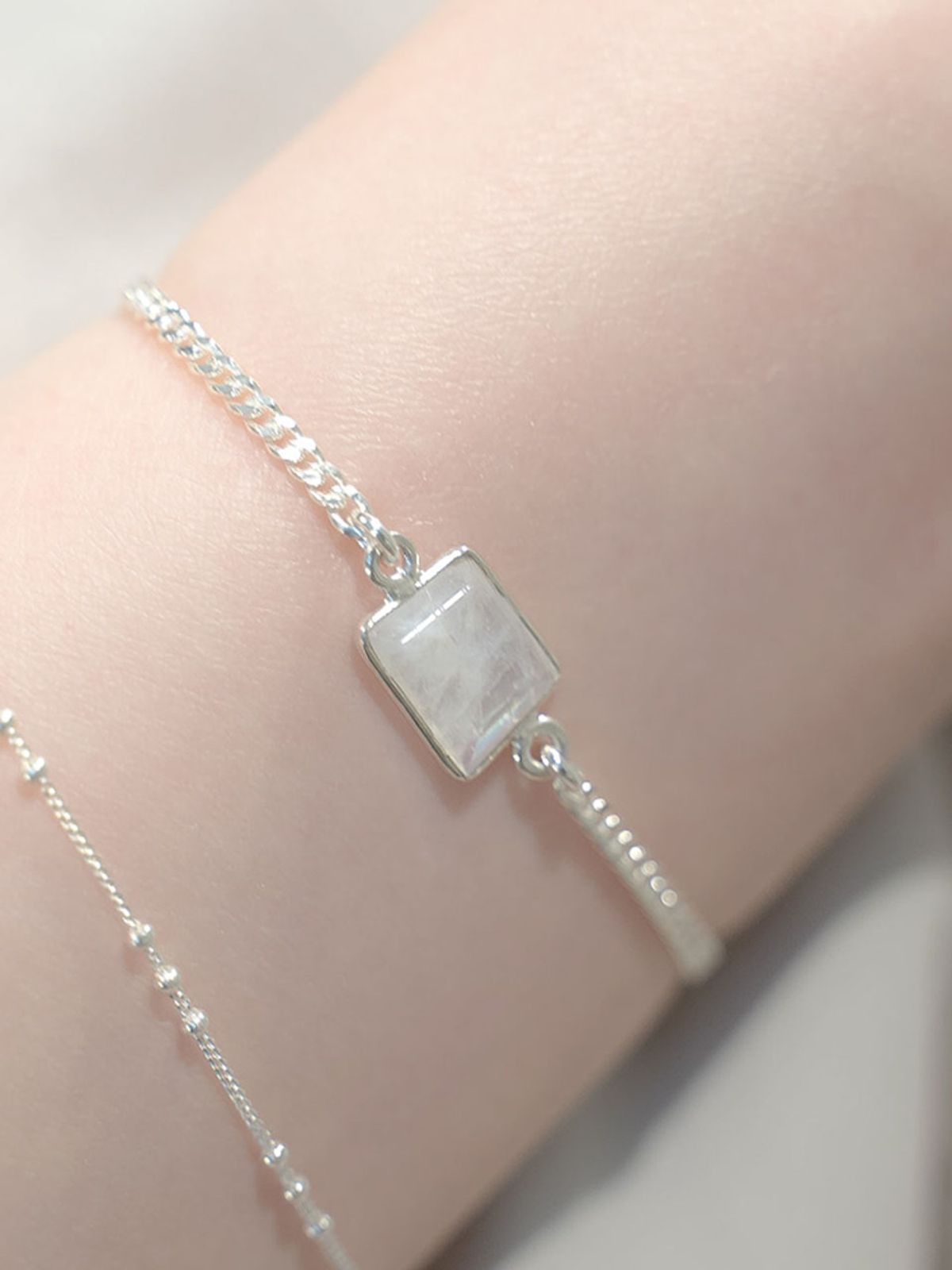 하랑(HARANG) HR 49B_Square Moonstone Bracelet