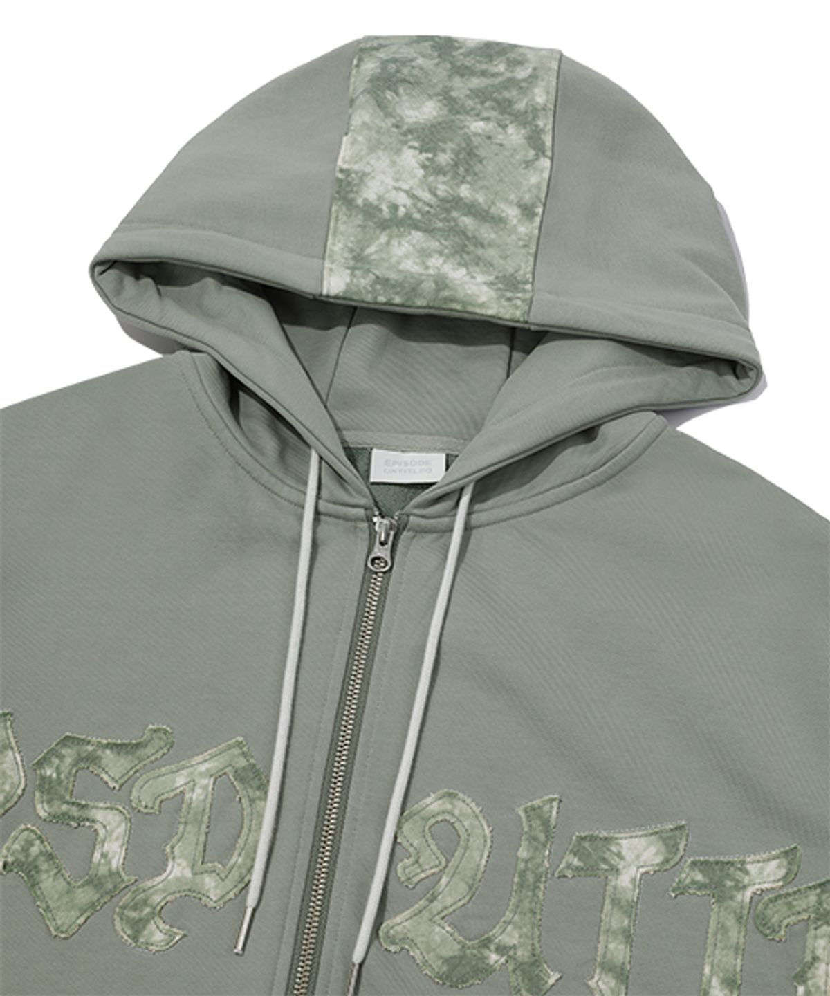 에피소드 언타이틀(EPISODE UNTITLED) WASHING APPLIQUE HOOD ZIP-UP_KHAKI