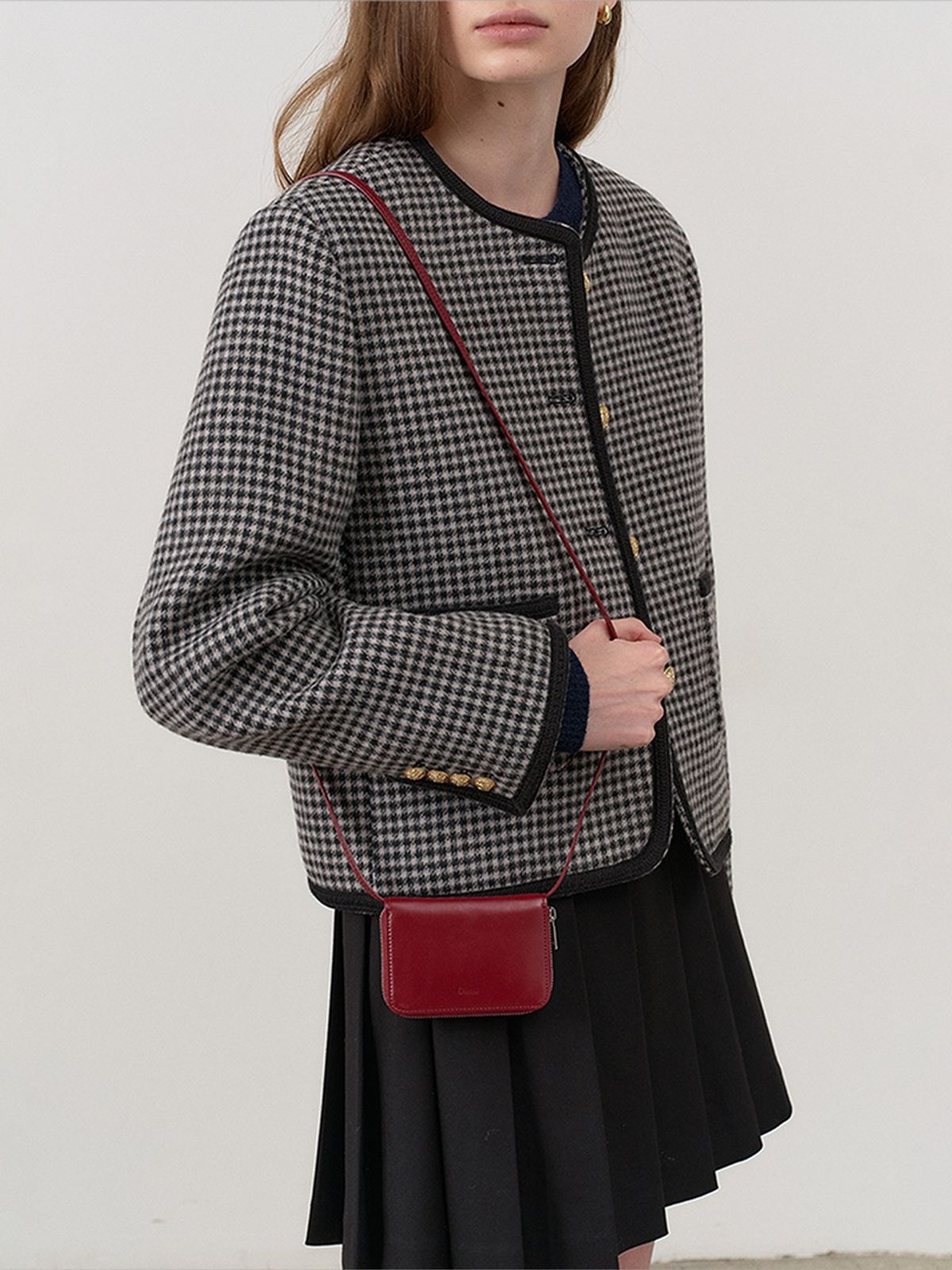 던스트(DUNST) ESSENTIAL MINI CARD BAG BURGUNDY_UDBA4E210R2