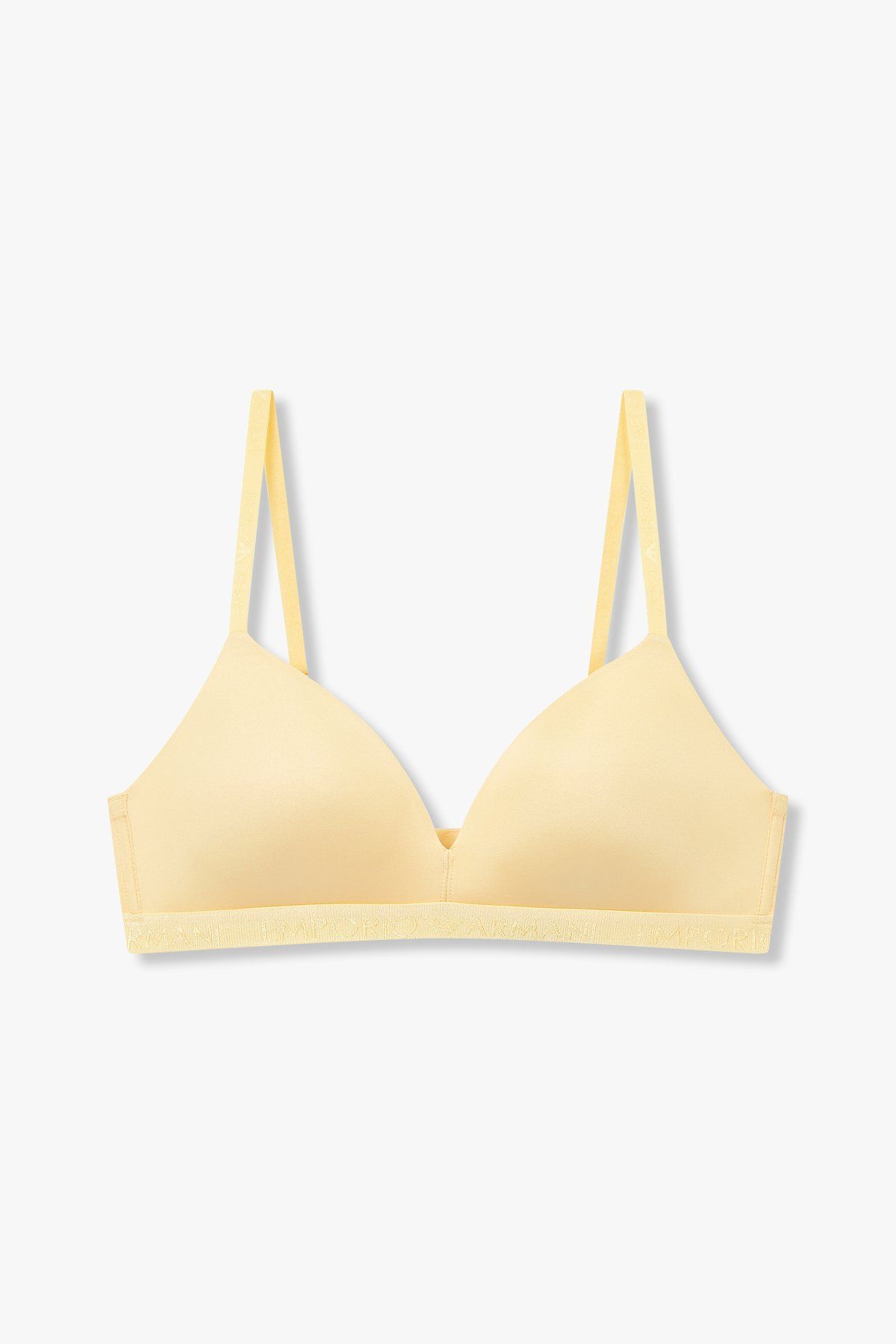 엠포리오 아르마니 언더웨어(EMPORIO ARMANI UNDERWEAR) 여성 자수 로고 밴딩 트라이앵글 브라_옐로우_0824181525