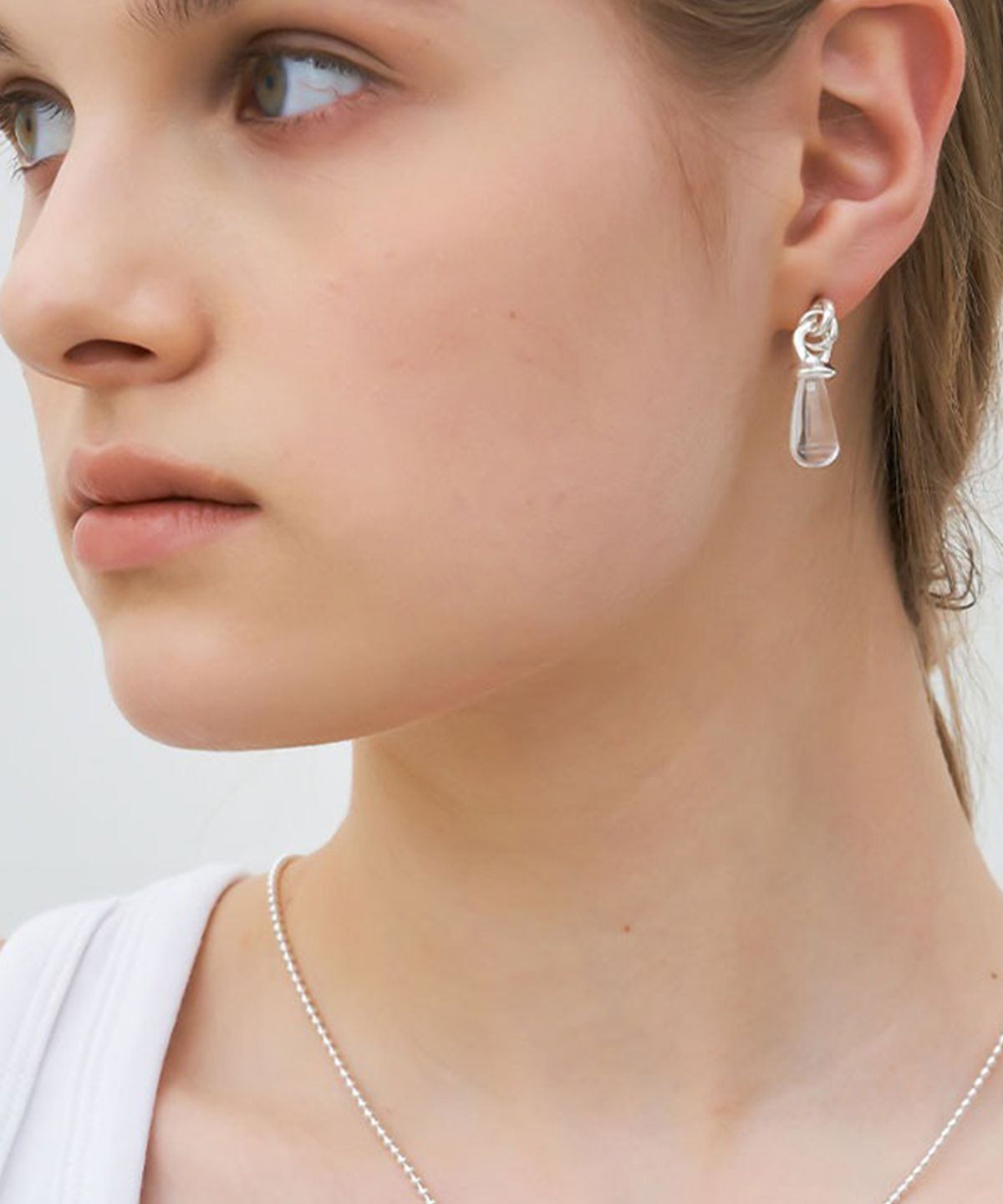 플릿(FLIT) LUMP OF WATER DROP EARRING (COLORLESS)