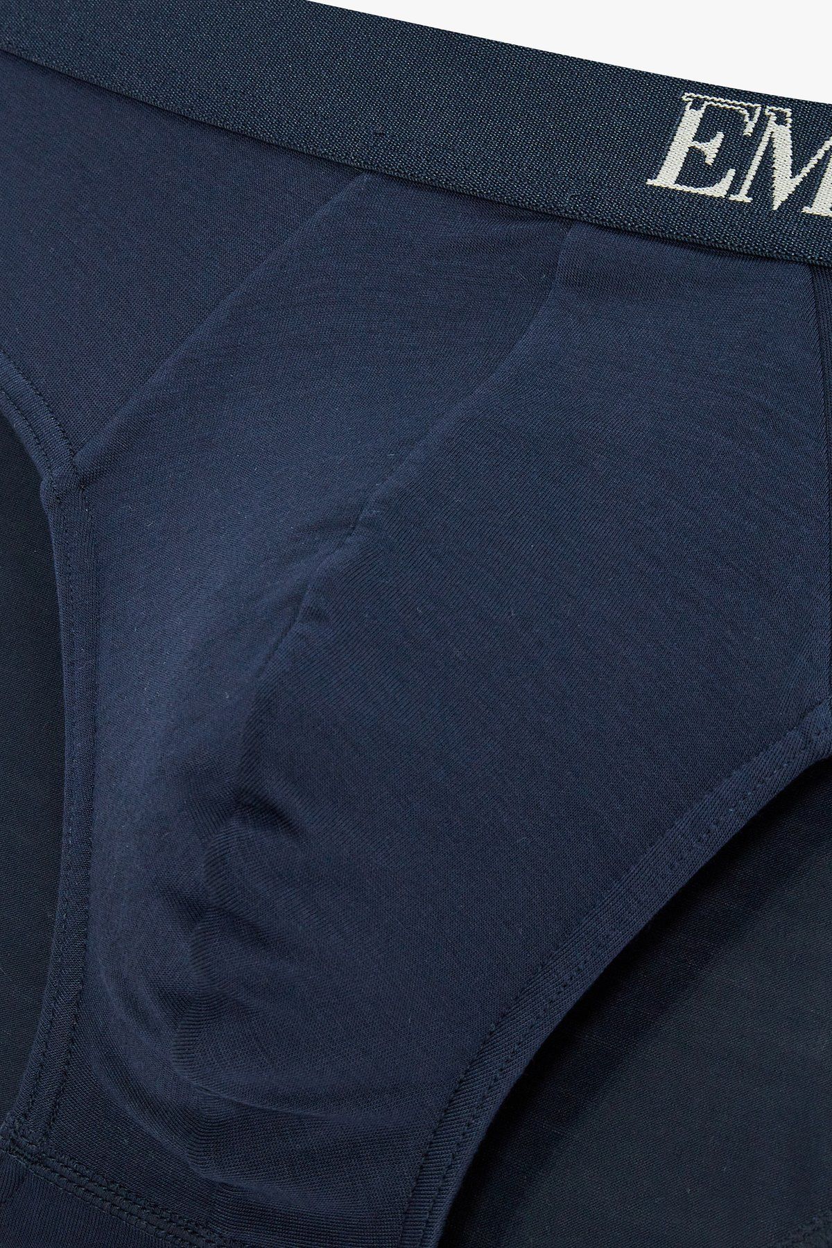 엠포리오 아르마니 언더웨어(EMPORIO ARMANI UNDERWEAR) 남성 사이드 로고 밴딩 브리프_마린_0814111060