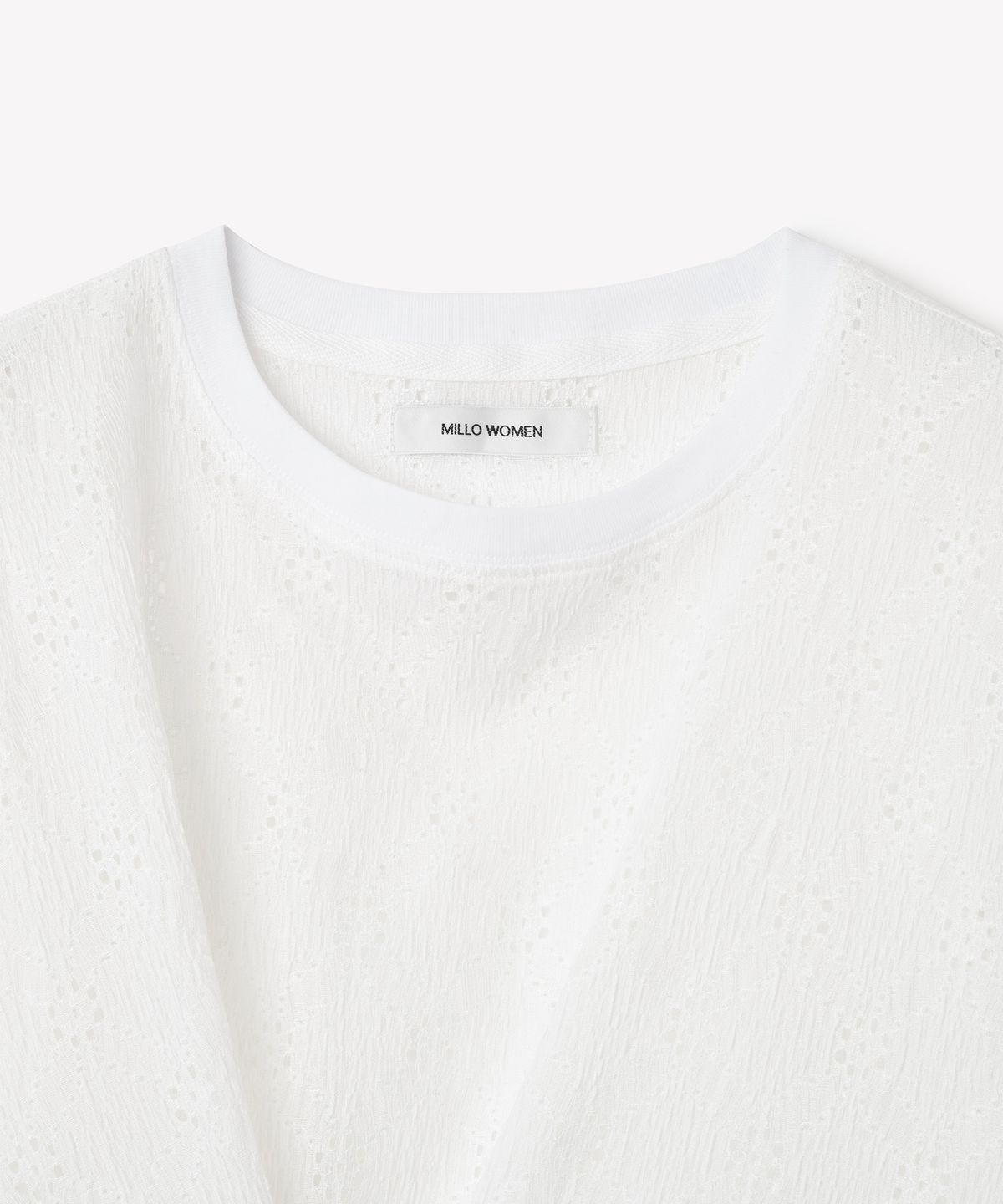 밀로 우먼(MILLO WOMEN) 펀칭 코르셋 티셔츠 [화이트]