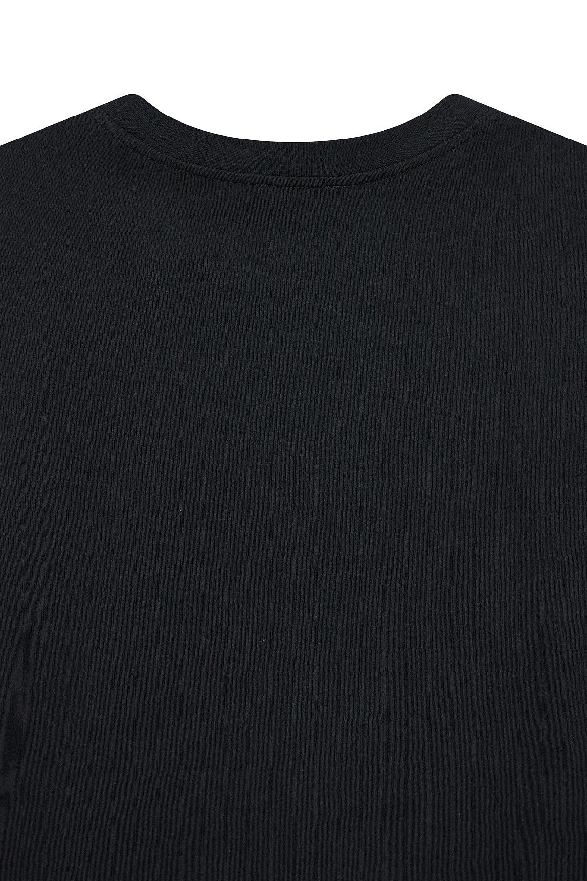 엠포리오 아르마니 언더웨어(EMPORIO ARMANI UNDERWEAR) 여성 라운드 로고 라운지 티셔츠_블랙_0824114504