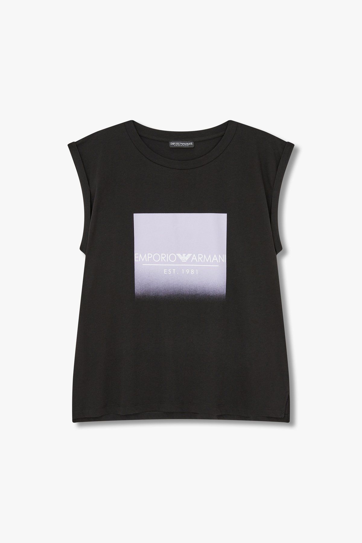 엠포리오 아르마니 언더웨어(EMPORIO ARMANI UNDERWEAR) 여성 페이드아웃 로고 라운지 탱크탑_블랙_0824113508