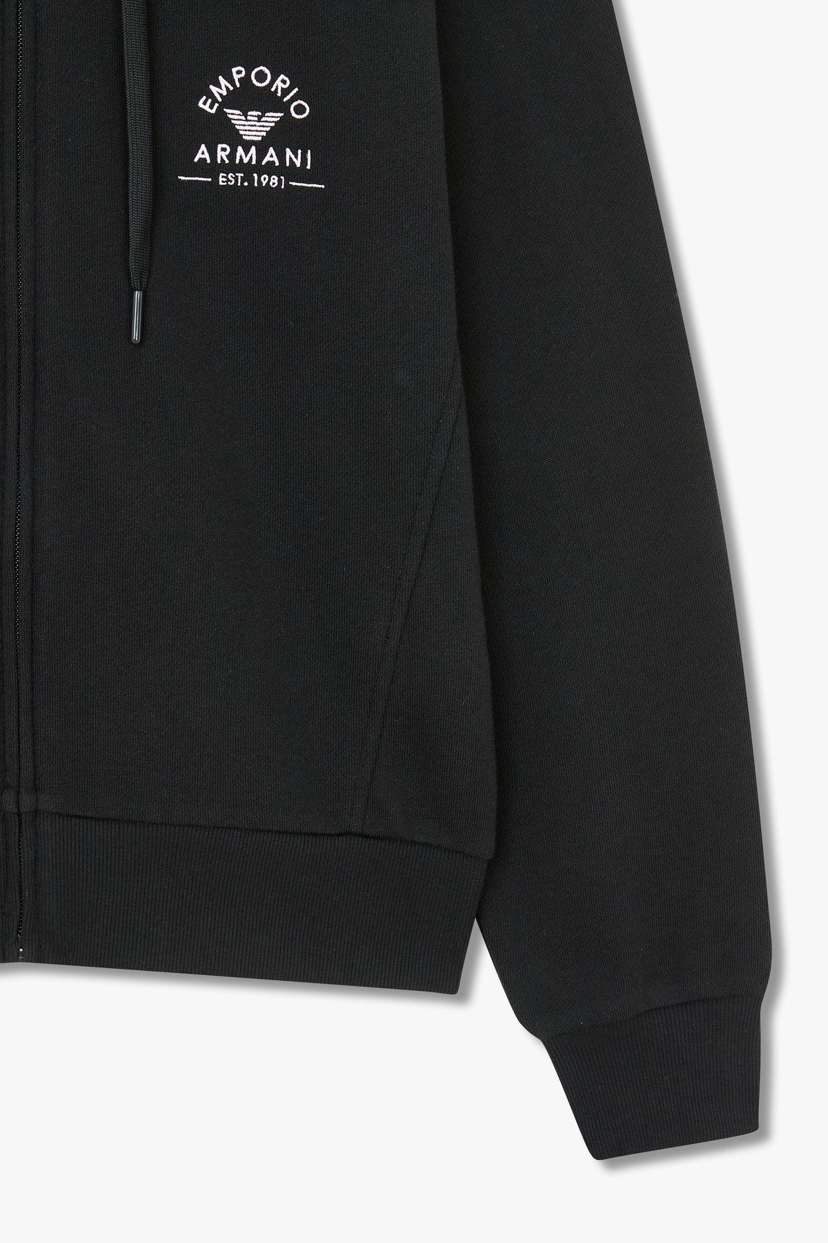 엠포리오 아르마니 언더웨어(EMPORIO ARMANI UNDERWEAR) 여성 이글 로고 라운지 후드 집업_블랙_0824138501