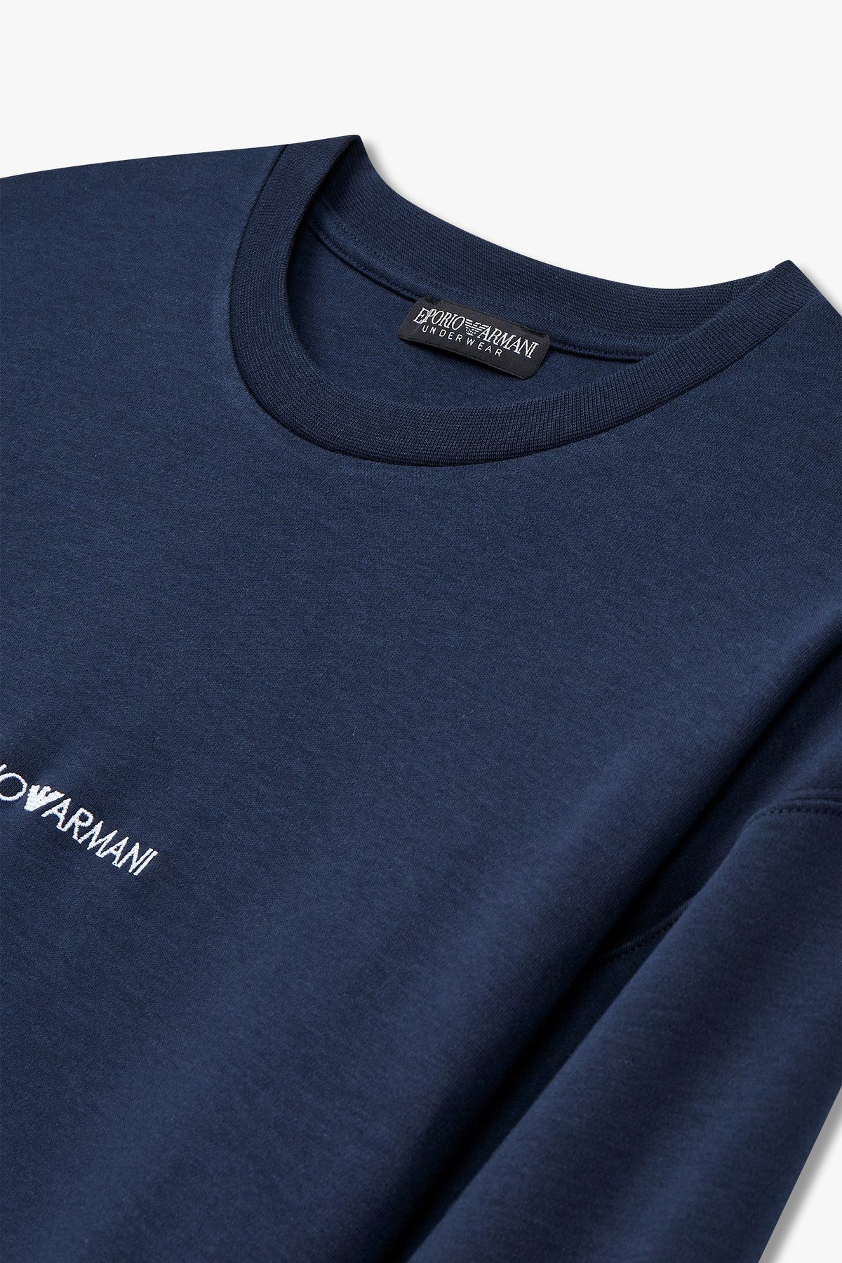 엠포리오 아르마니 언더웨어(EMPORIO ARMANI UNDERWEAR) 여성 프론트 로고 라운지 맨투맨_마린_0824136505