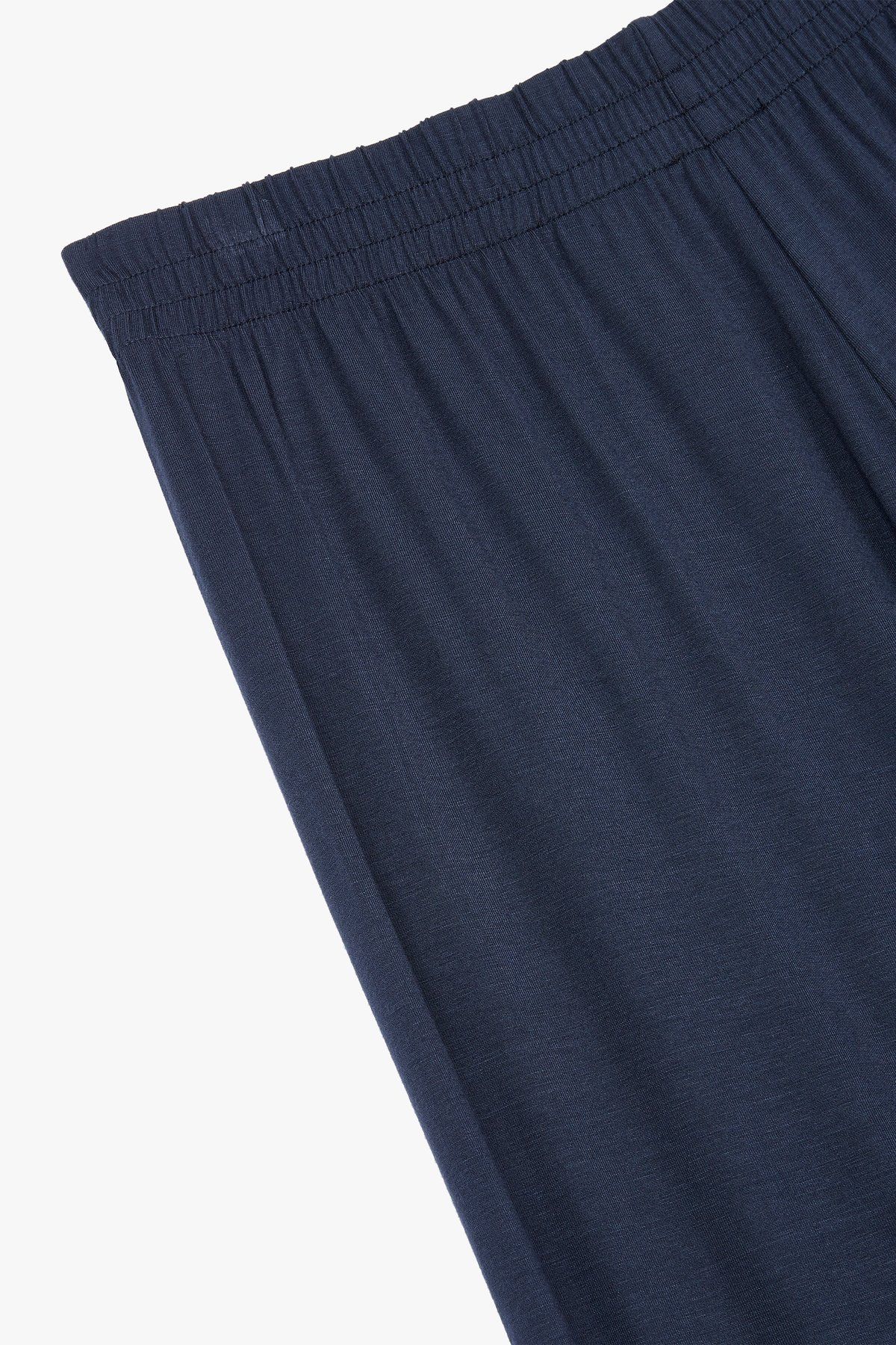 엠포리오 아르마니 언더웨어(EMPORIO ARMANI UNDERWEAR) 여성 와이드 레그 레이온 라운지 팬츠_마린_0824132502