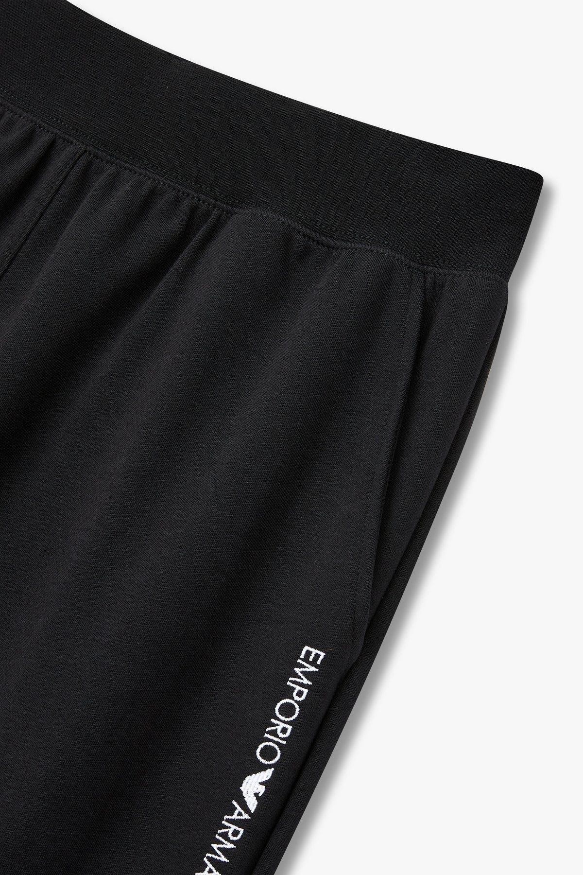 엠포리오 아르마니 언더웨어(EMPORIO ARMANI UNDERWEAR) 여성 사이드 로고 자수 라운지 팬츠_블랙_0824132508