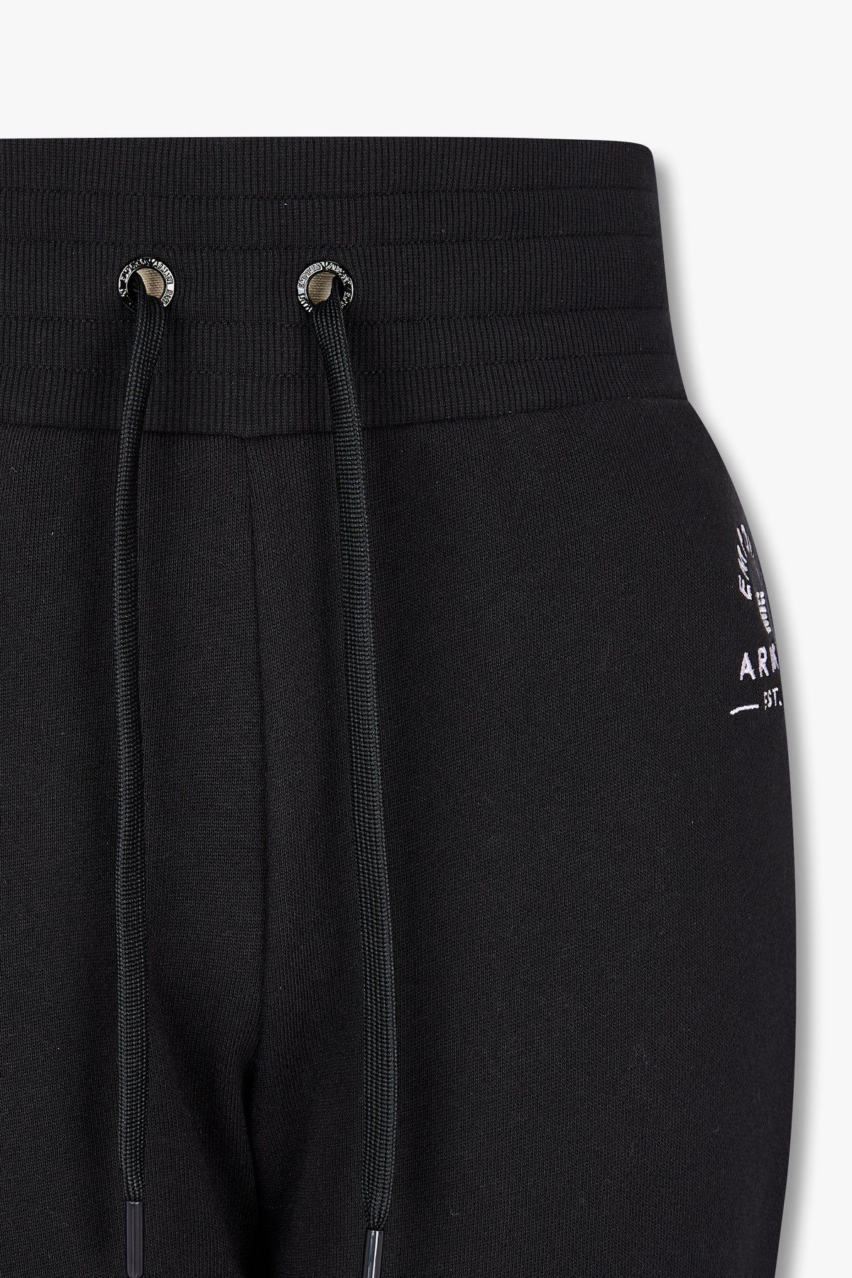 엠포리오 아르마니 언더웨어(EMPORIO ARMANI UNDERWEAR) 여성 로고 자수 라운지 조거 팬츠_블랙_0824132504