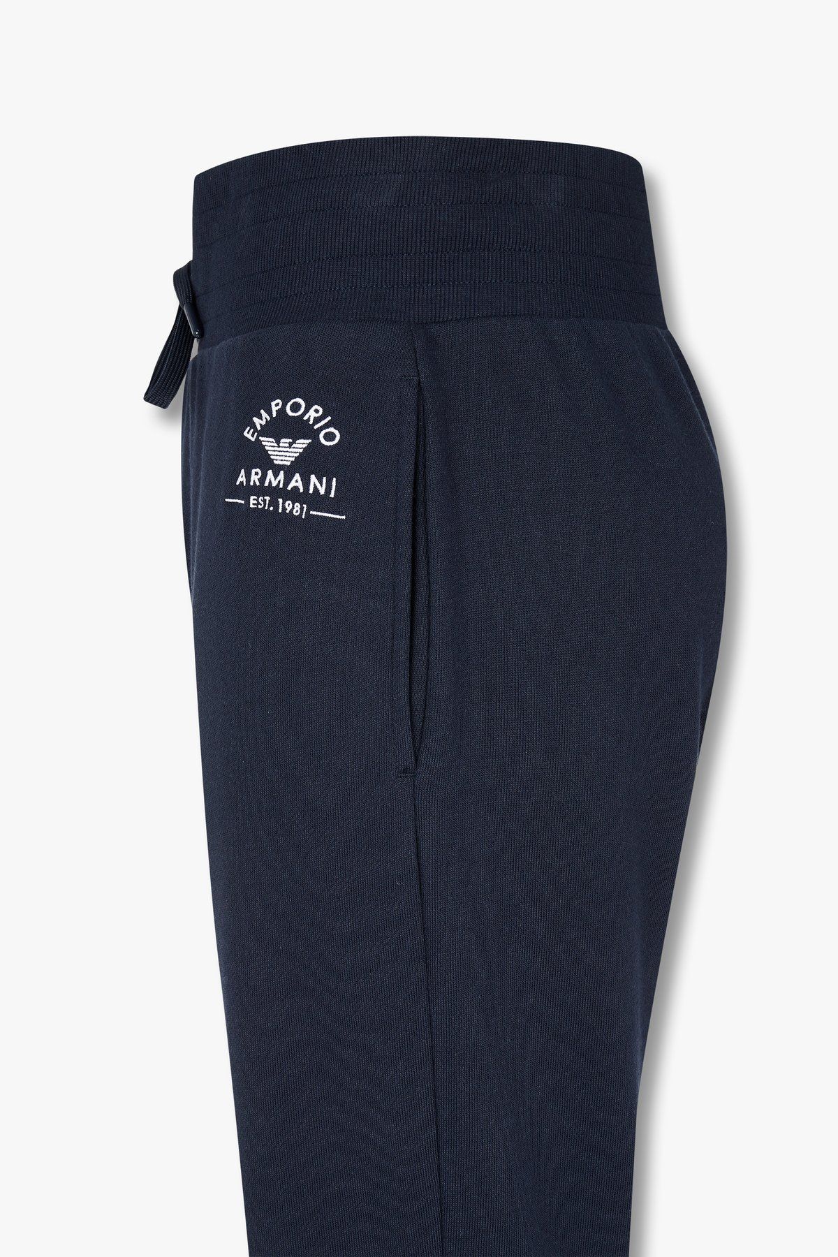 엠포리오 아르마니 언더웨어(EMPORIO ARMANI UNDERWEAR) 여성 로고 자수 라운지 조거 팬츠_마린_0824132505