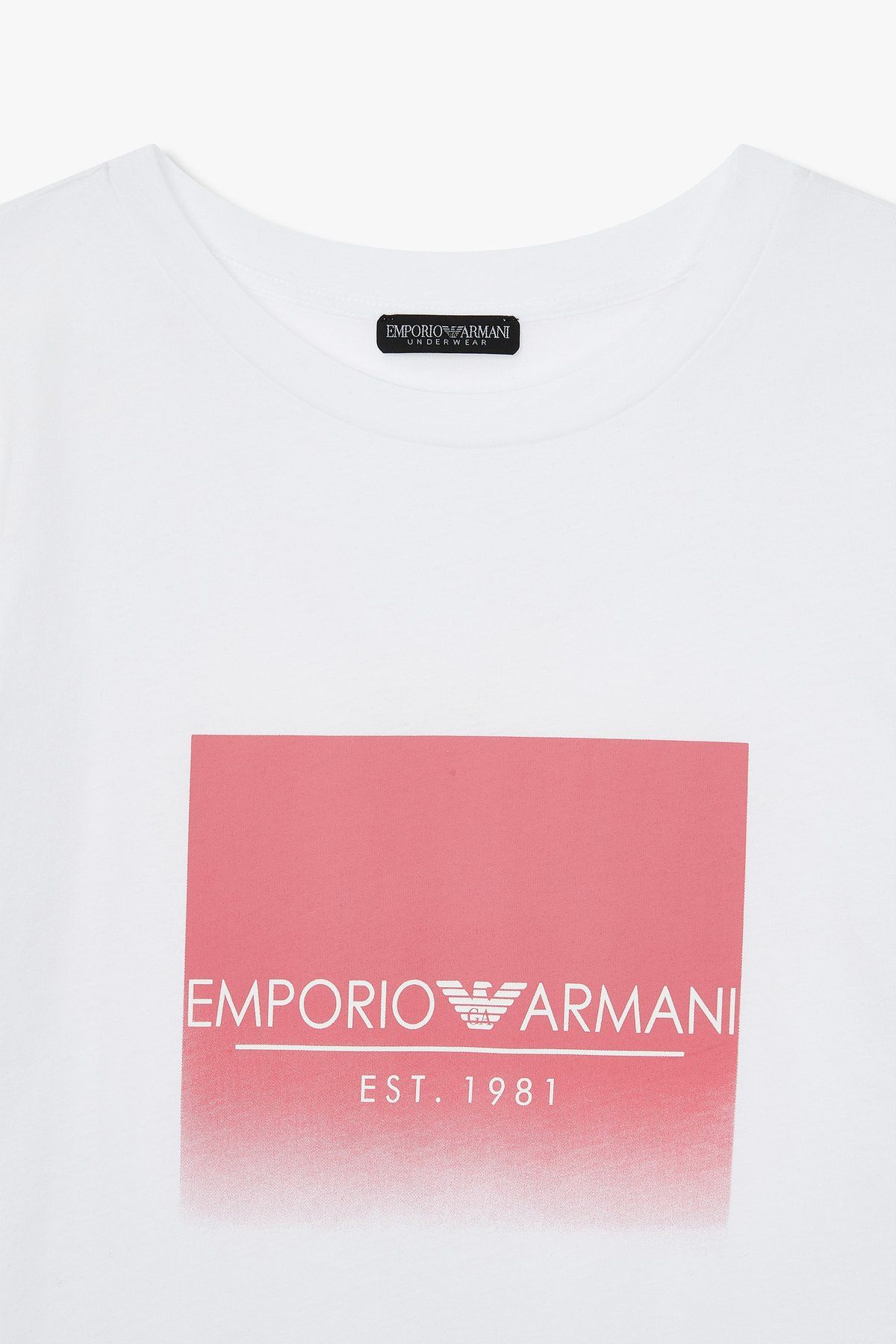 엠포리오 아르마니 언더웨어(EMPORIO ARMANI UNDERWEAR) 여성 페이드아웃 로고 라운지 드레스_화이트_0824119503