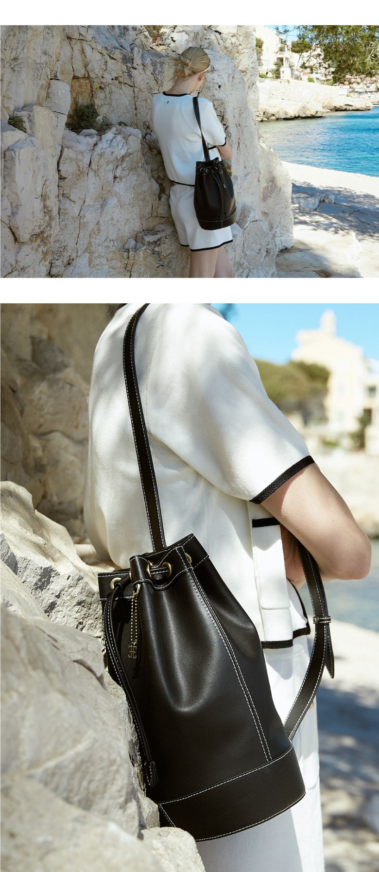 MUSINSA | FOLNUA VASE BACKPACK [BLACK - STITCH]