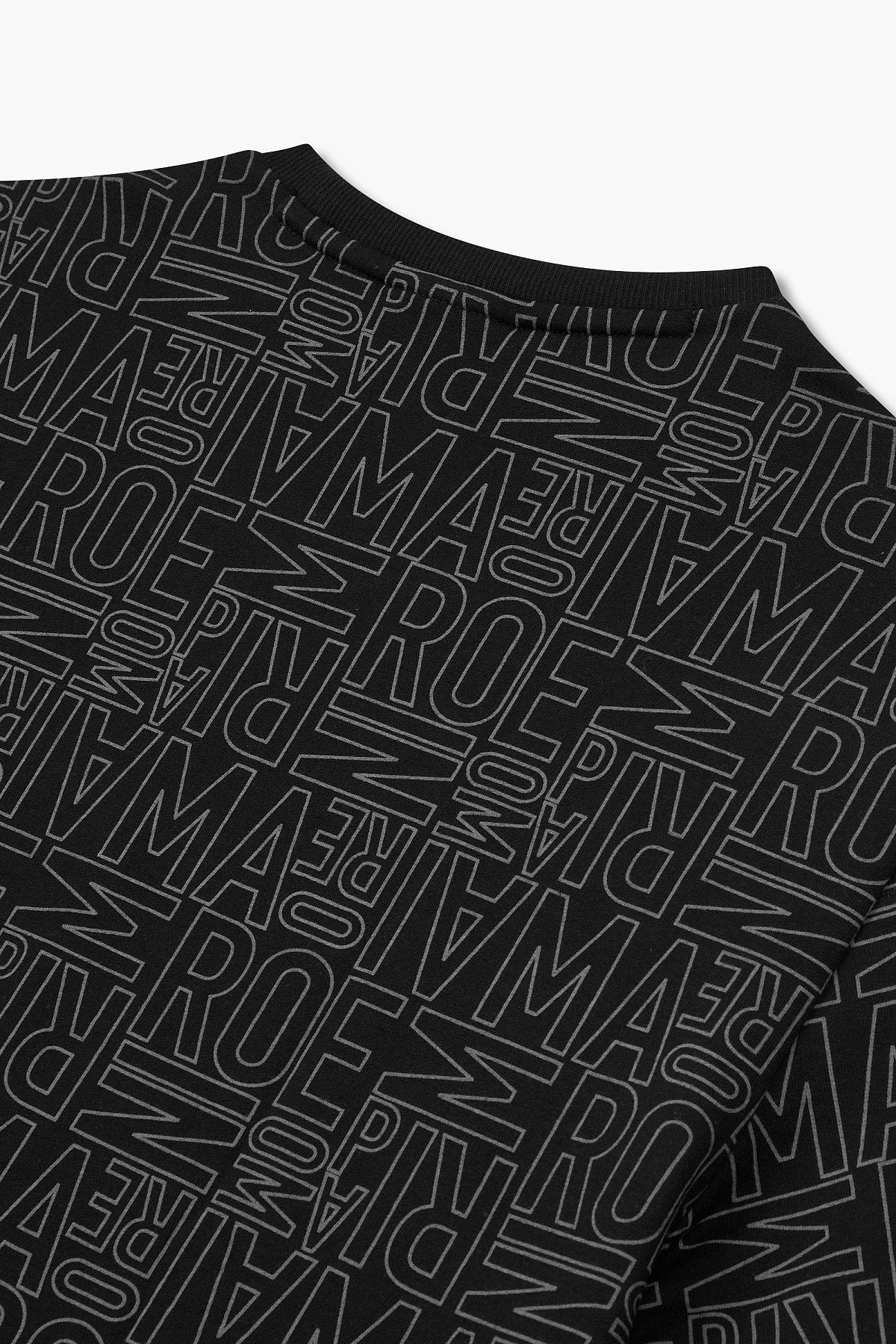 엠포리오 아르마니 언더웨어(EMPORIO ARMANI UNDERWEAR) 남성 로고 프린티드 코튼 티셔츠_블랙_0814114019