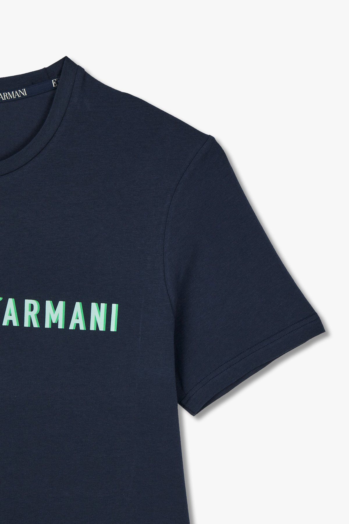 엠포리오 아르마니 언더웨어(EMPORIO ARMANI UNDERWEAR) 남성 프론트 로고 라운지 티셔츠_마린_0814114007