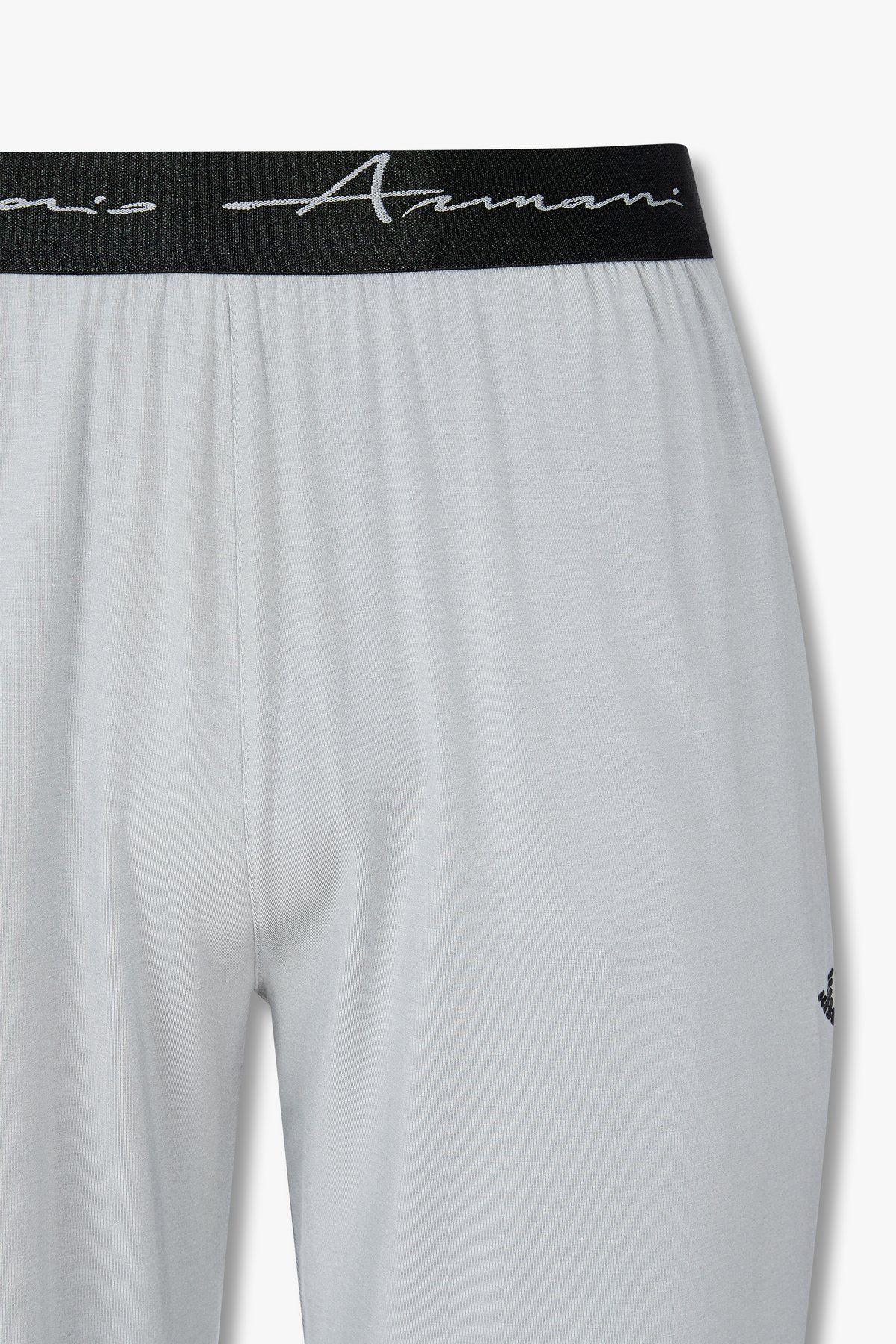 엠포리오 아르마니 언더웨어(EMPORIO ARMANI UNDERWEAR) 남성 로고 밴딩 레이온 라운지 쇼츠_그레이_0814131008