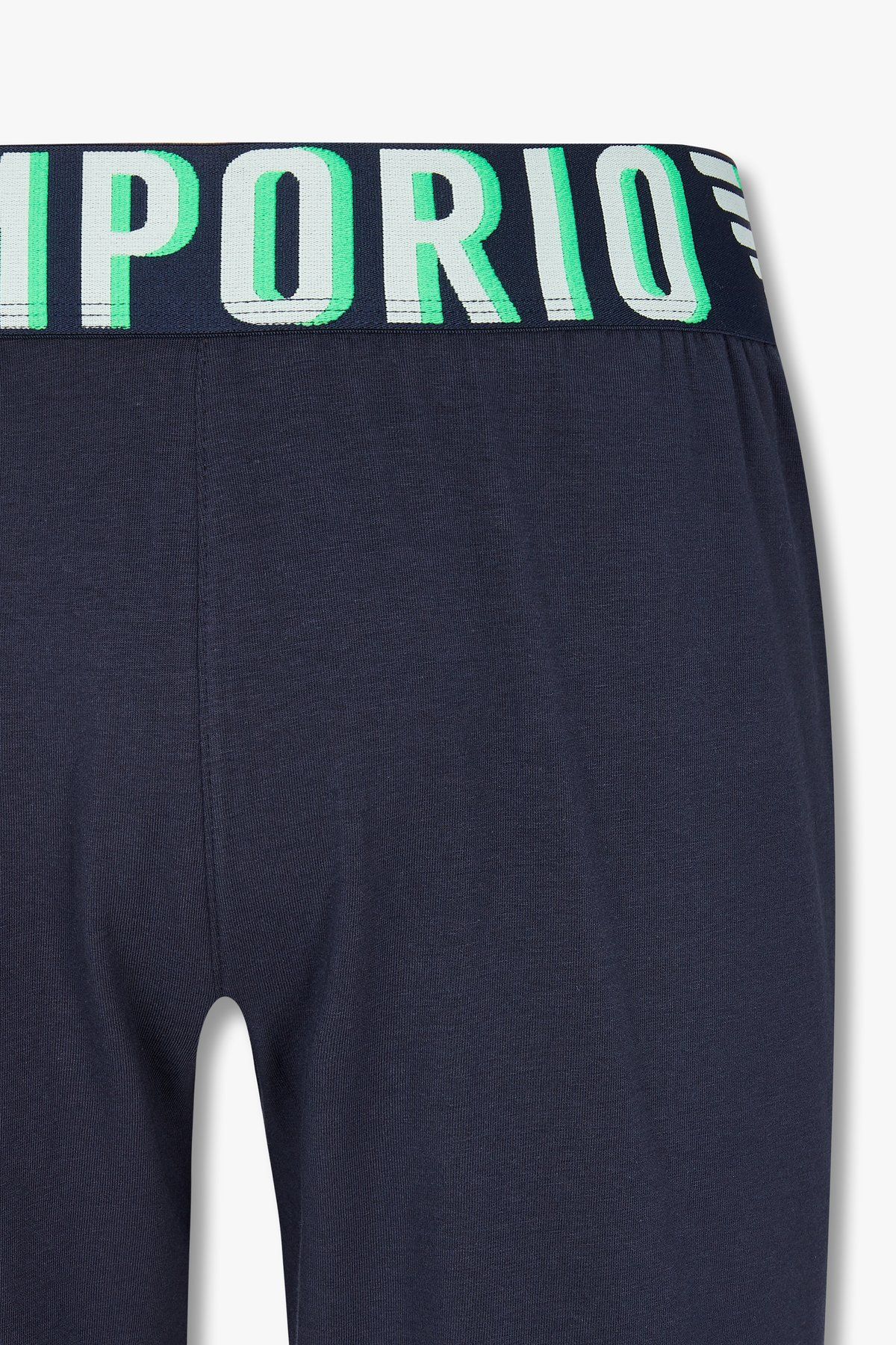엠포리오 아르마니 언더웨어(EMPORIO ARMANI UNDERWEAR) 남성 와이드 로고 밴딩 라운지 쇼츠_마린_0814131010