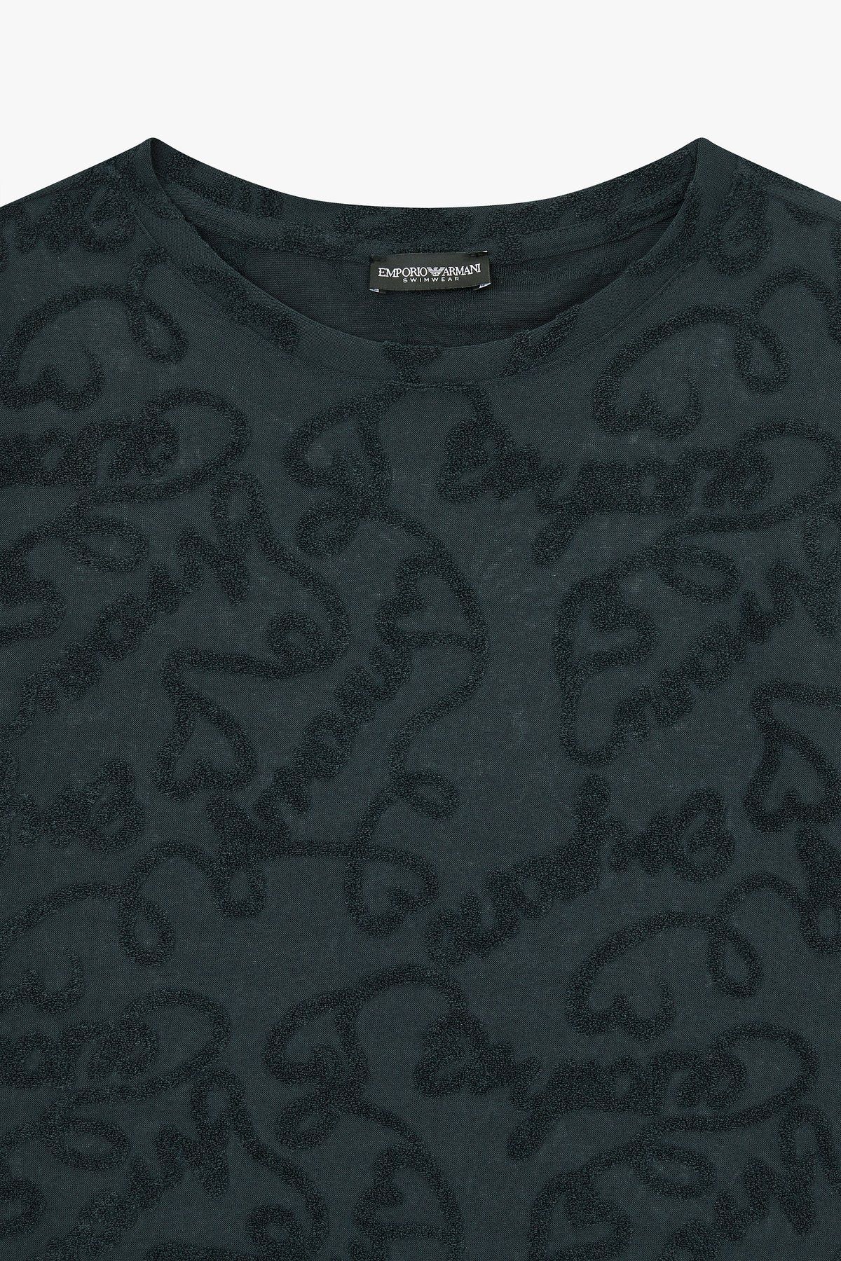 엠포리오 아르마니 언더웨어(EMPORIO ARMANI UNDERWEAR) 여성 테리 패턴 비치웨어 드레스_블랙_0824119506