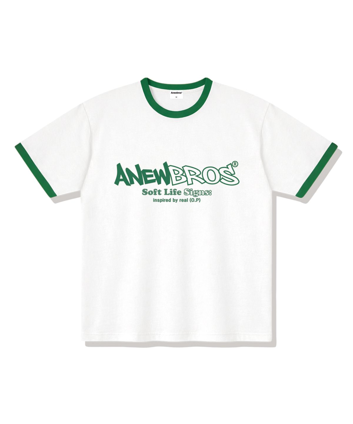 어뉴브로스(ANEWBROS) 어뉴코어로고 링거 루즈핏 반팔티셔츠 4 Color [ANSE_4502]