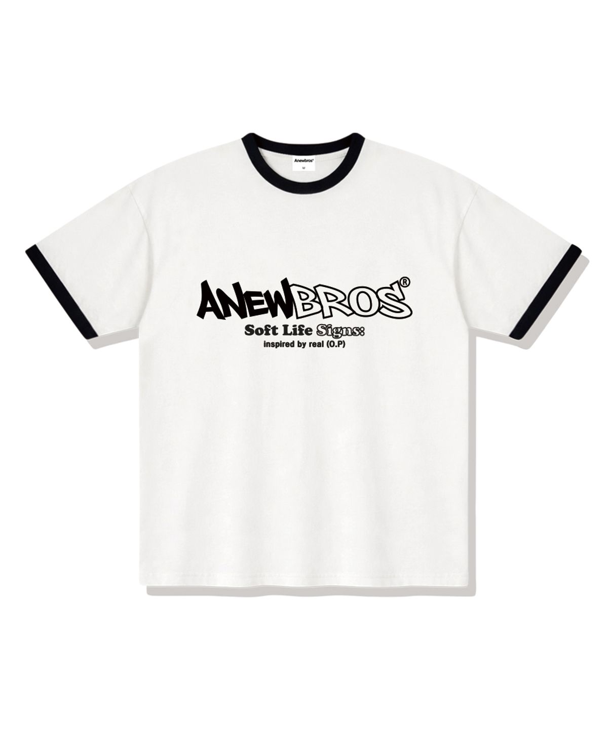 어뉴브로스(ANEWBROS) 어뉴코어로고 링거 루즈핏 반팔티셔츠 4 Color [ANSE_4502]