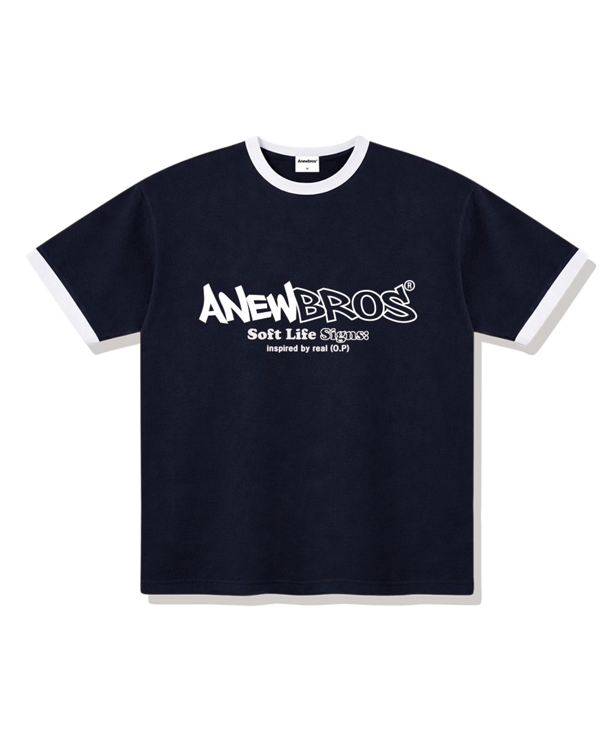 어뉴브로스(ANEWBROS) 어뉴코어로고 링거 루즈핏 반팔티셔츠 4 Color [ANSE_4502]
