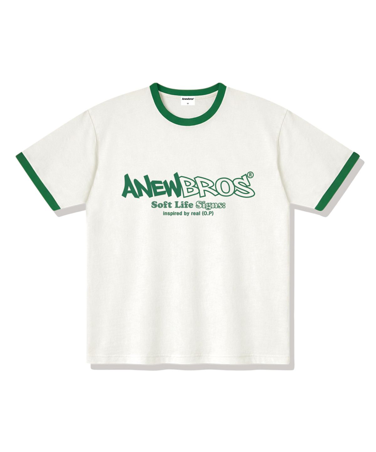 어뉴브로스(ANEWBROS) 어뉴코어로고 링거 루즈핏 반팔티셔츠 4 Color [ANSE_4502]