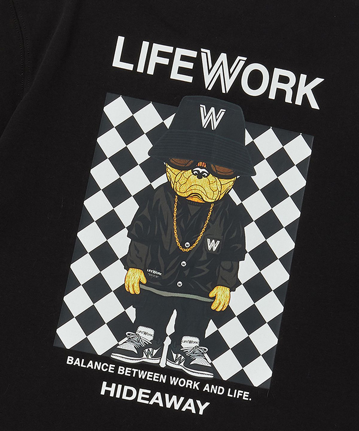 라이프워크 키즈(LIFEWORK KIDS) 키즈) 체커보드 힙독 반팔 티셔츠