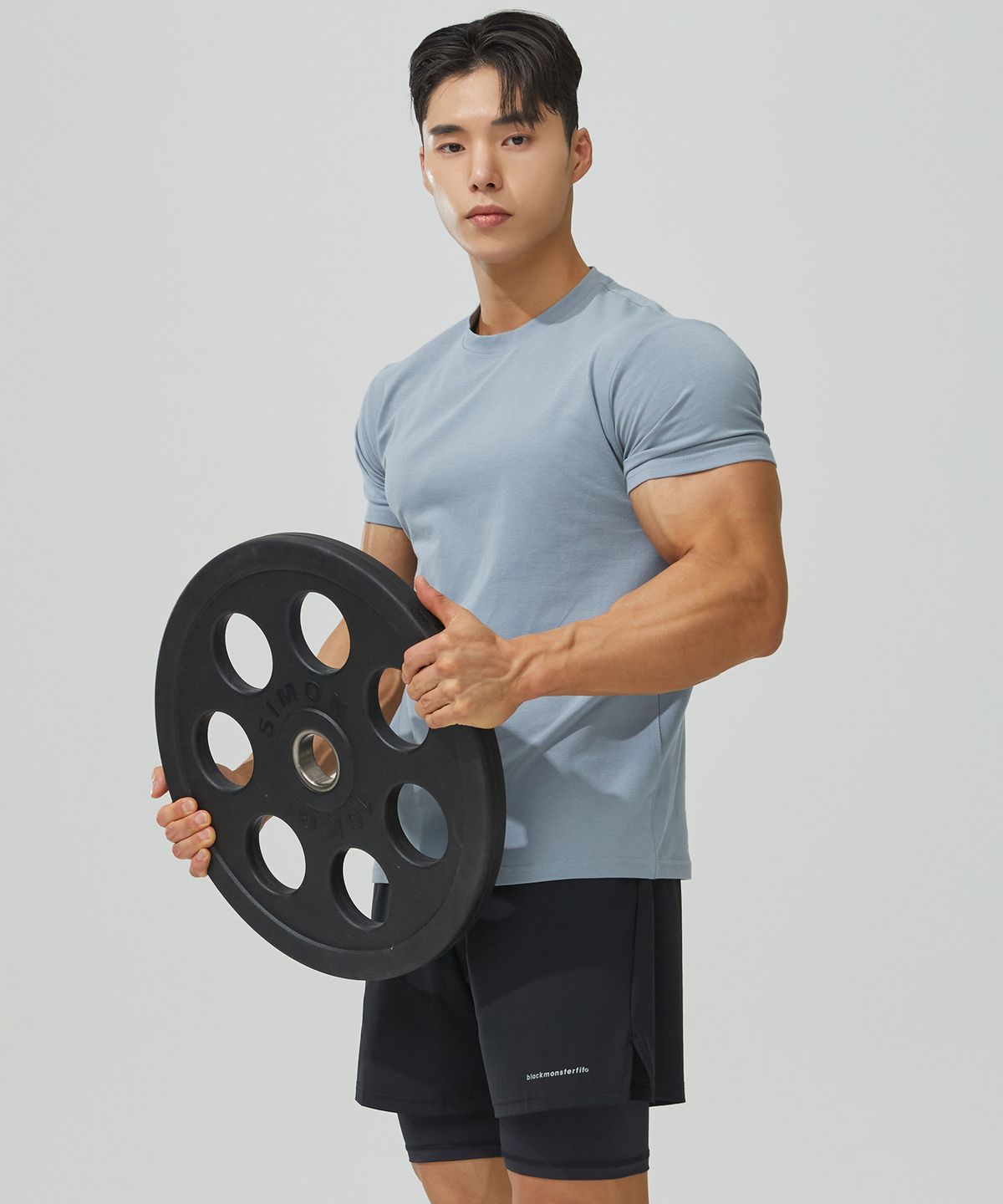 블랙몬스터핏(BLACK MONSTER FIT) 무지 머슬핏 모달 반팔 티셔츠 (4 color)