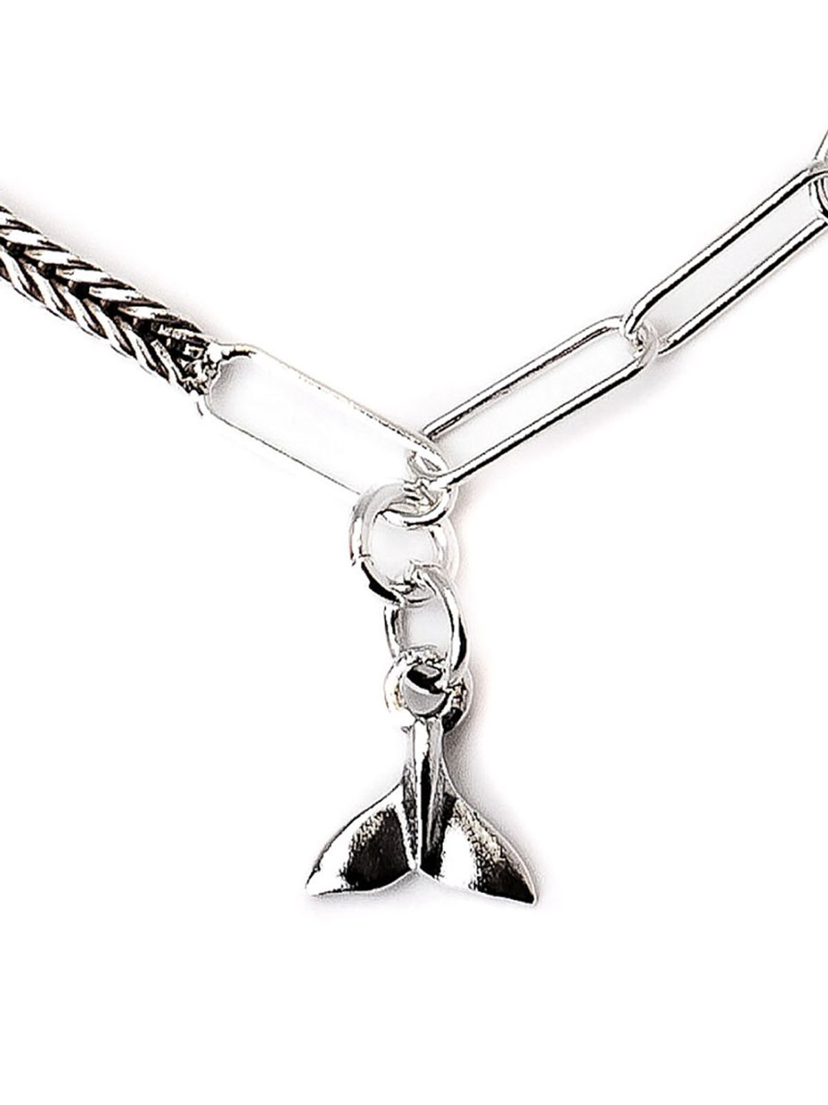 하랑(HARANG) HR 109B_Whale Tail Half & Half Chain Bracelet